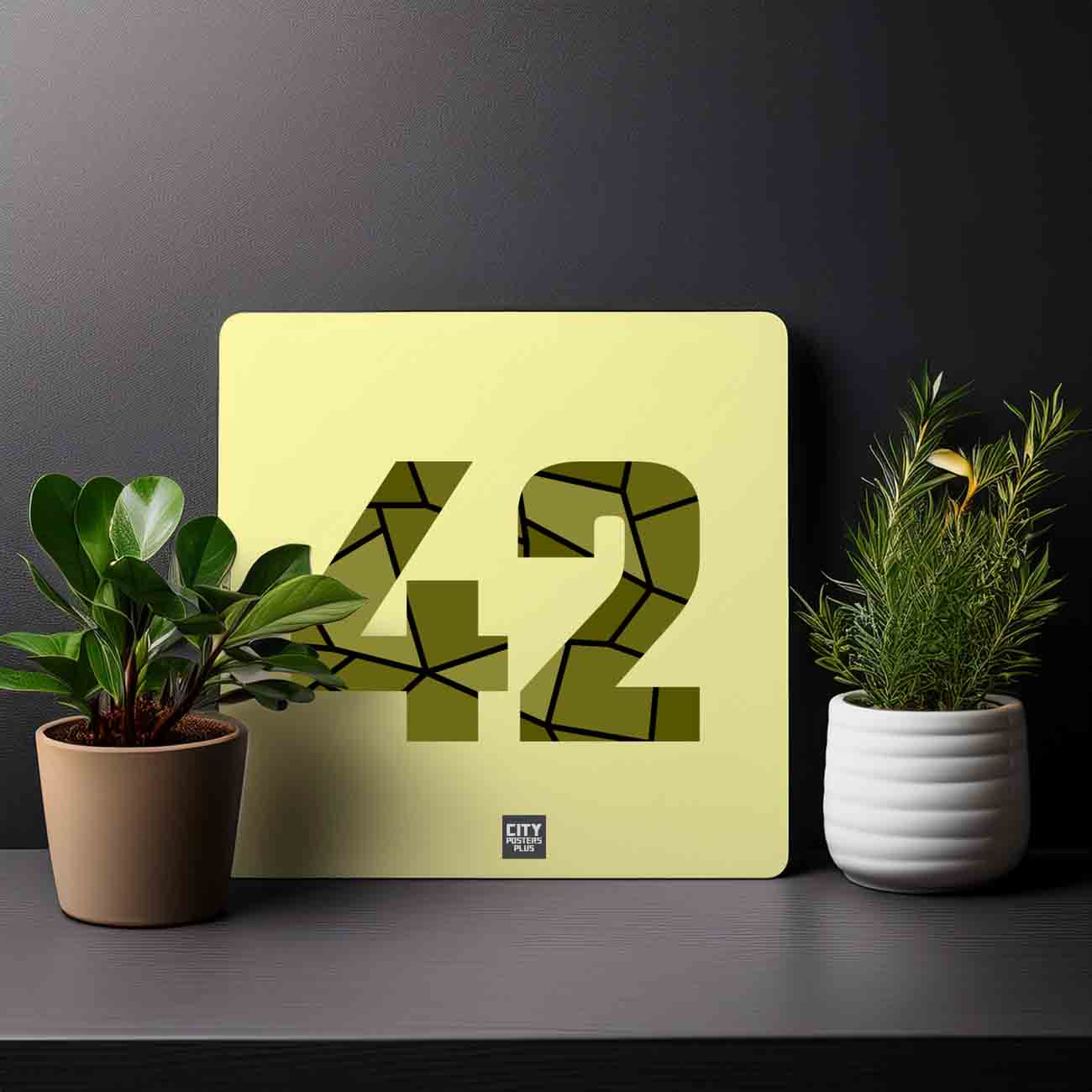 42 Number Mousepad (Butter Yellow)