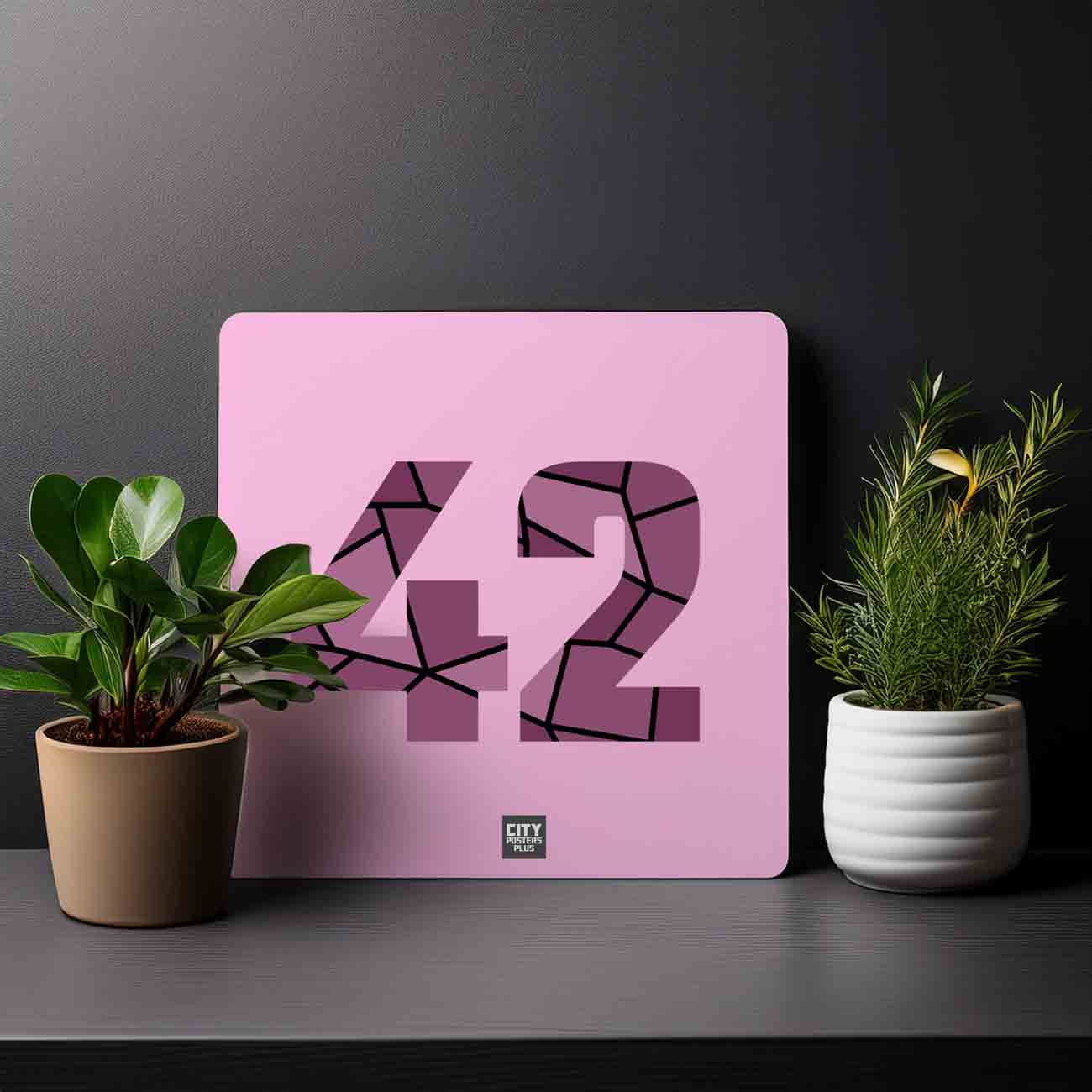 42 Number Mousepad (Light Pink)