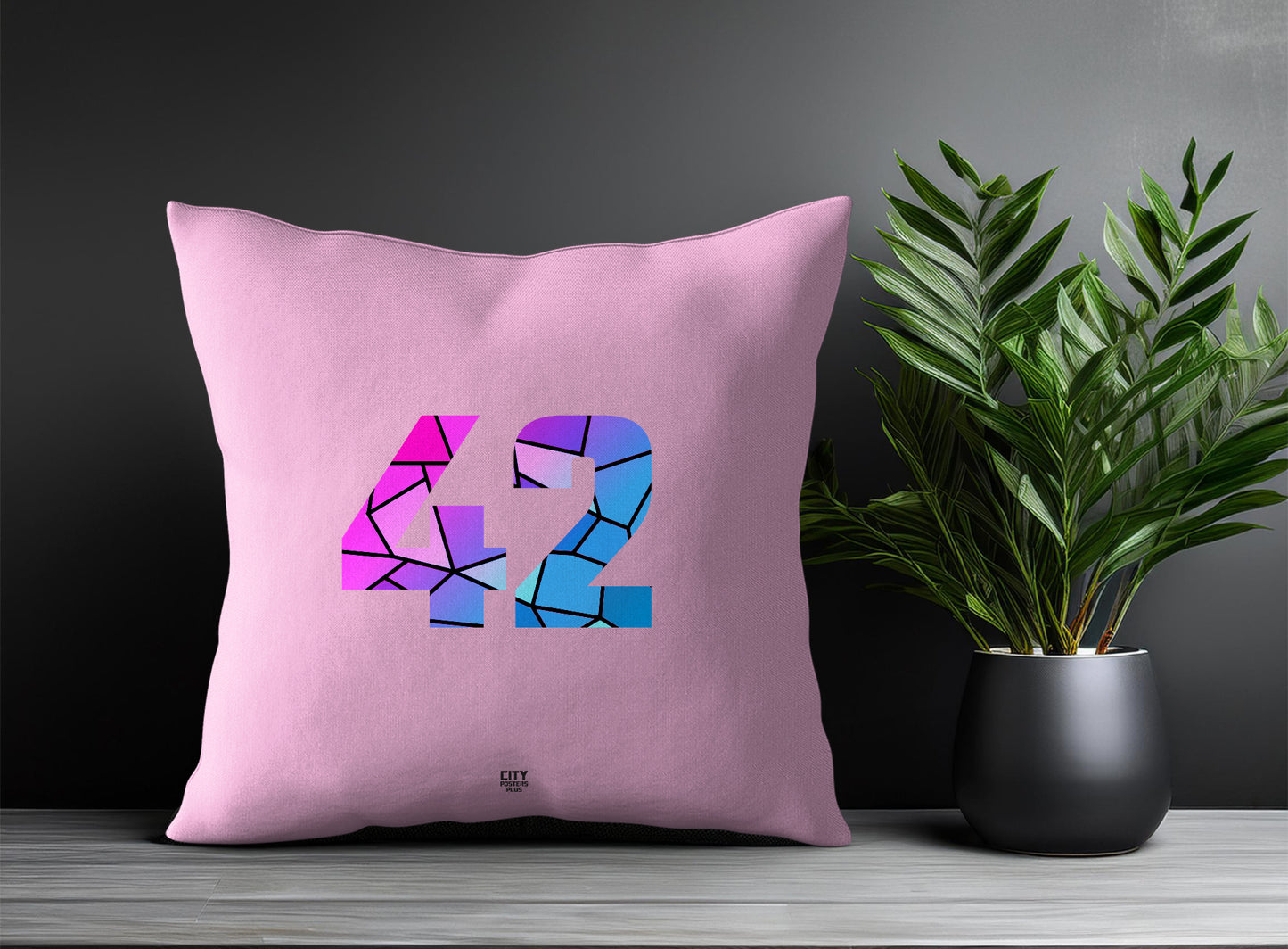 42 Number Square & Rectangle Pillow Cases | Print Deliver Plus by City Posters Plus