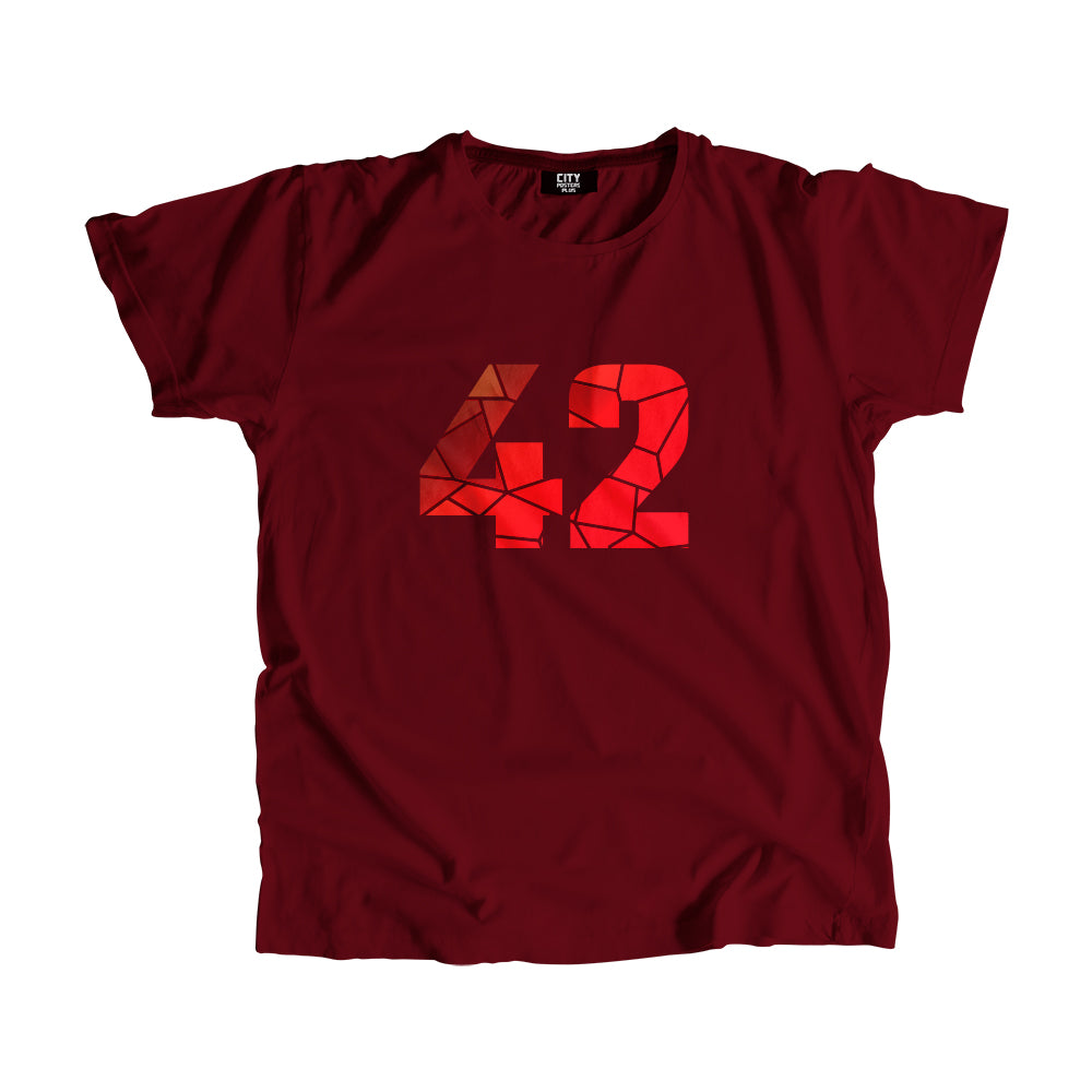42 Number Men Unisex T-Shirt  (Maroon)| Classic Numeric Graphic Tee