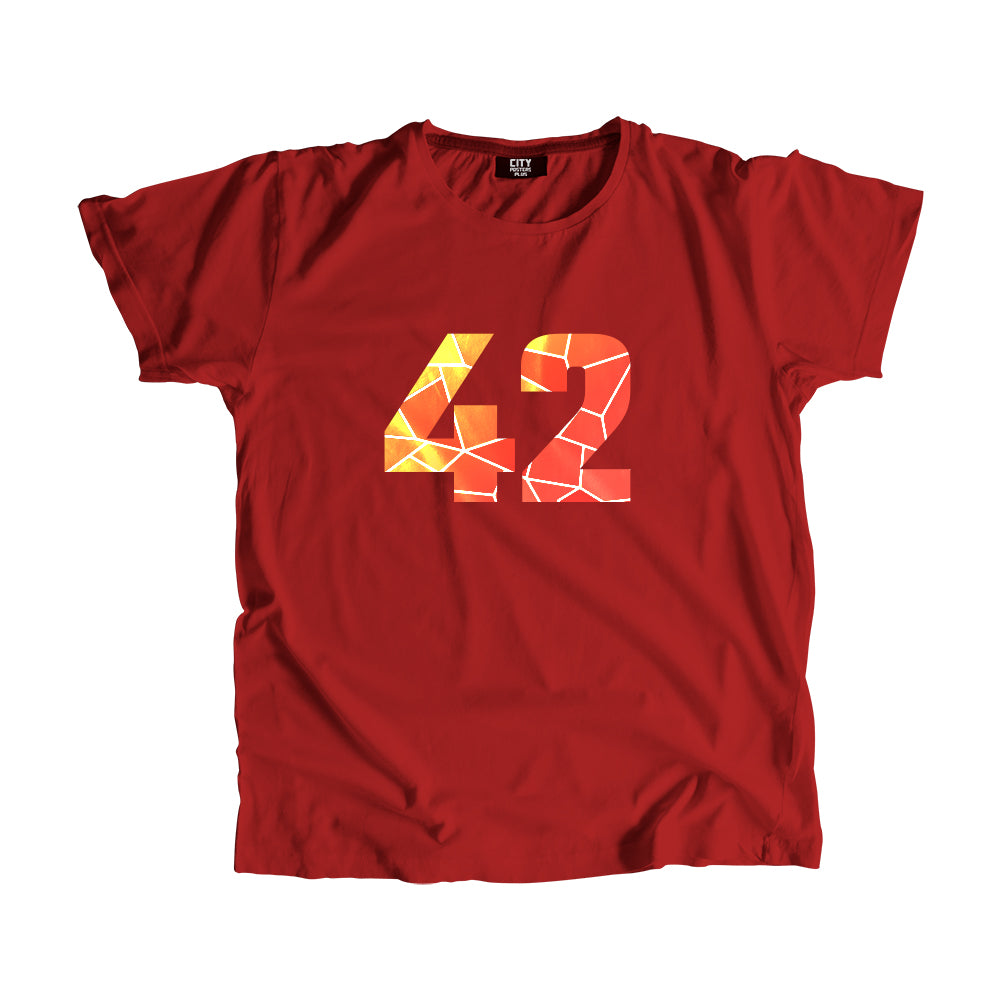42 Number Men Unisex T-Shirt  (Red)| Classic Numeric Graphic Tee