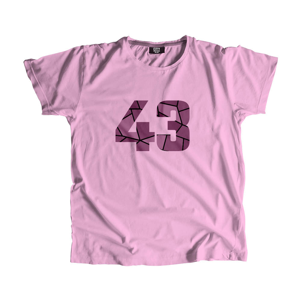 43 Number Men Unisex T-Shirt  (Light Pink)| Classic Numeric Graphic Tee