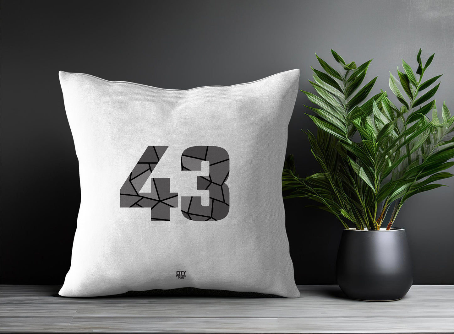 43 Number Square & Rectangle Pillow Cases | Print Deliver Plus by City Posters Plus
