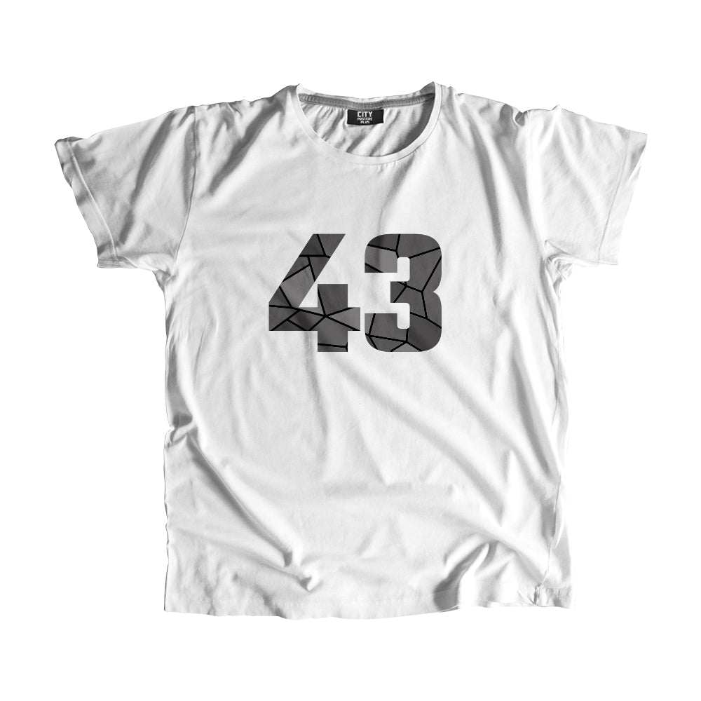 43 Number Men Unisex T-Shirt  (White)| Classic Numeric Graphic Tee