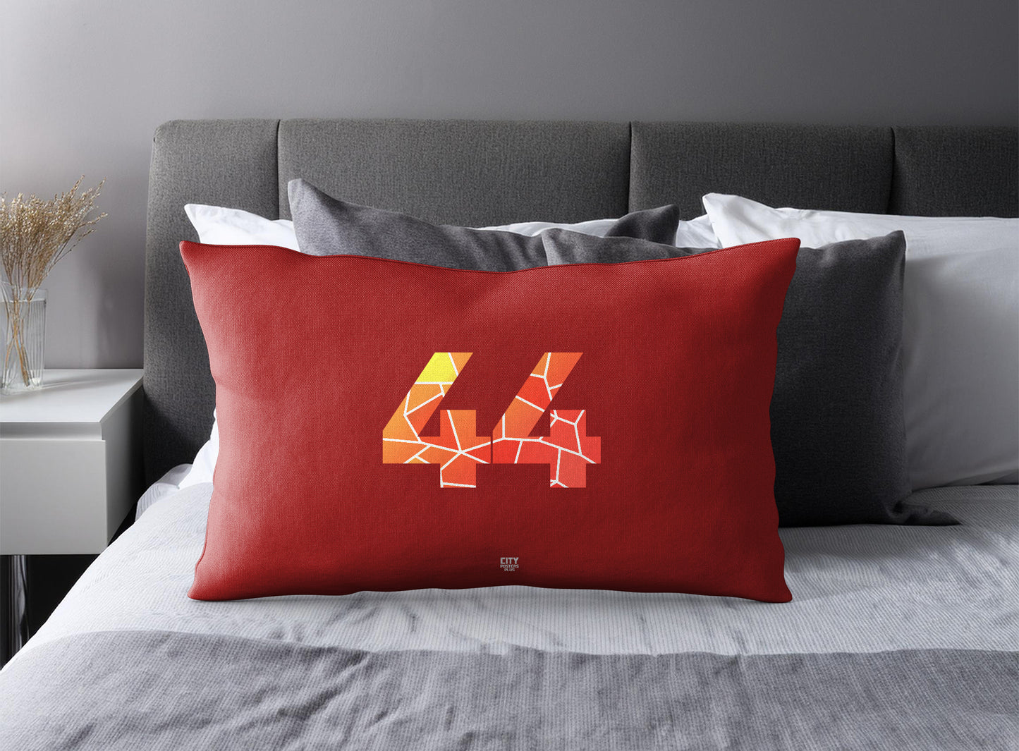 44 Number Square & Rectangle Pillow Cases | Modern Numeric Throw Pillow Covers | Print Deliver Plus by City Posters Plus