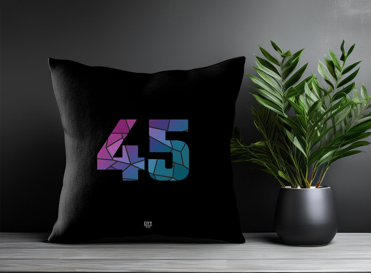 45 Number Square & Rectangle Pillow Cases | Print Deliver Plus by City Posters Plus
