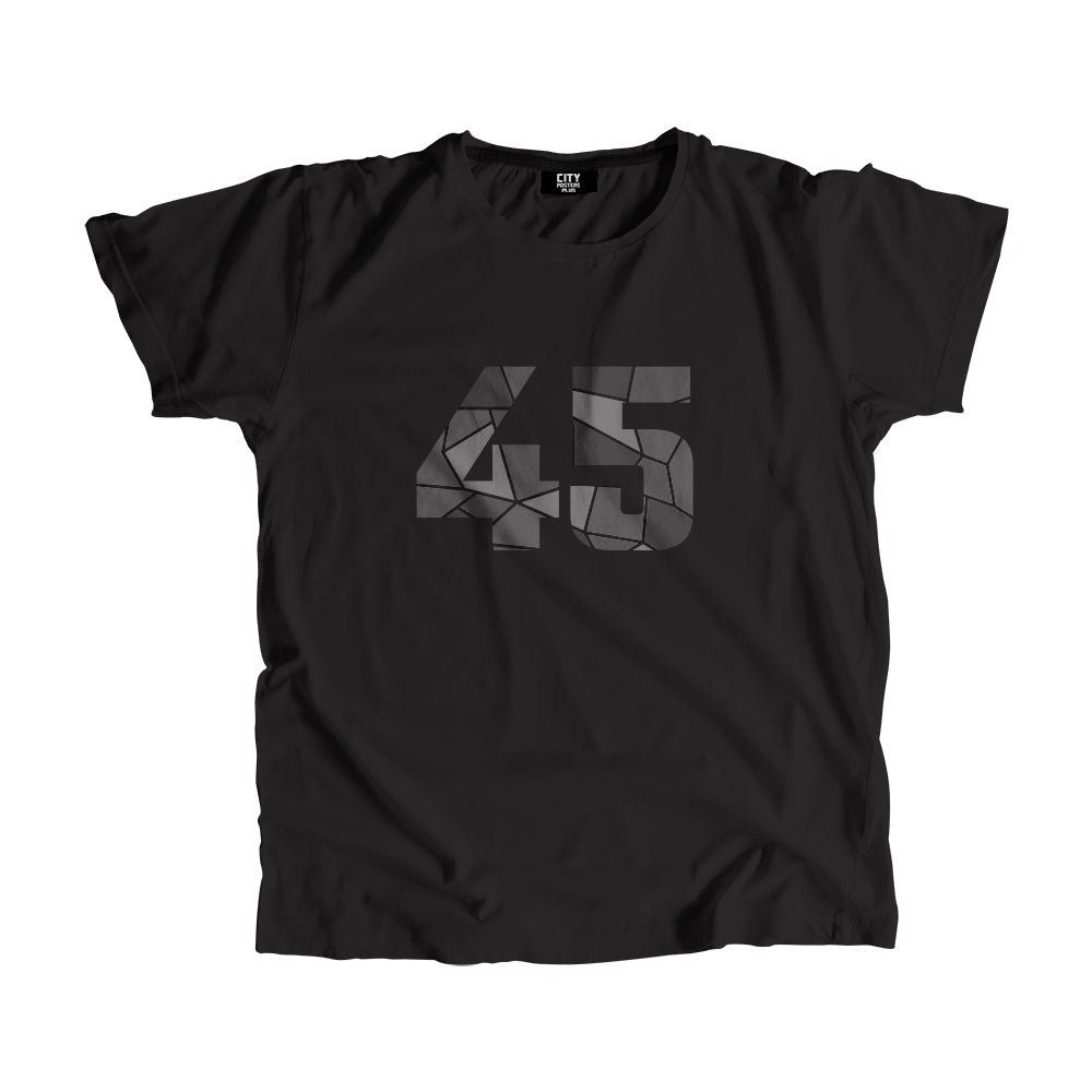 45 Number Men Unisex T-Shirt  (Black)| Classic Numeric Graphic Tee