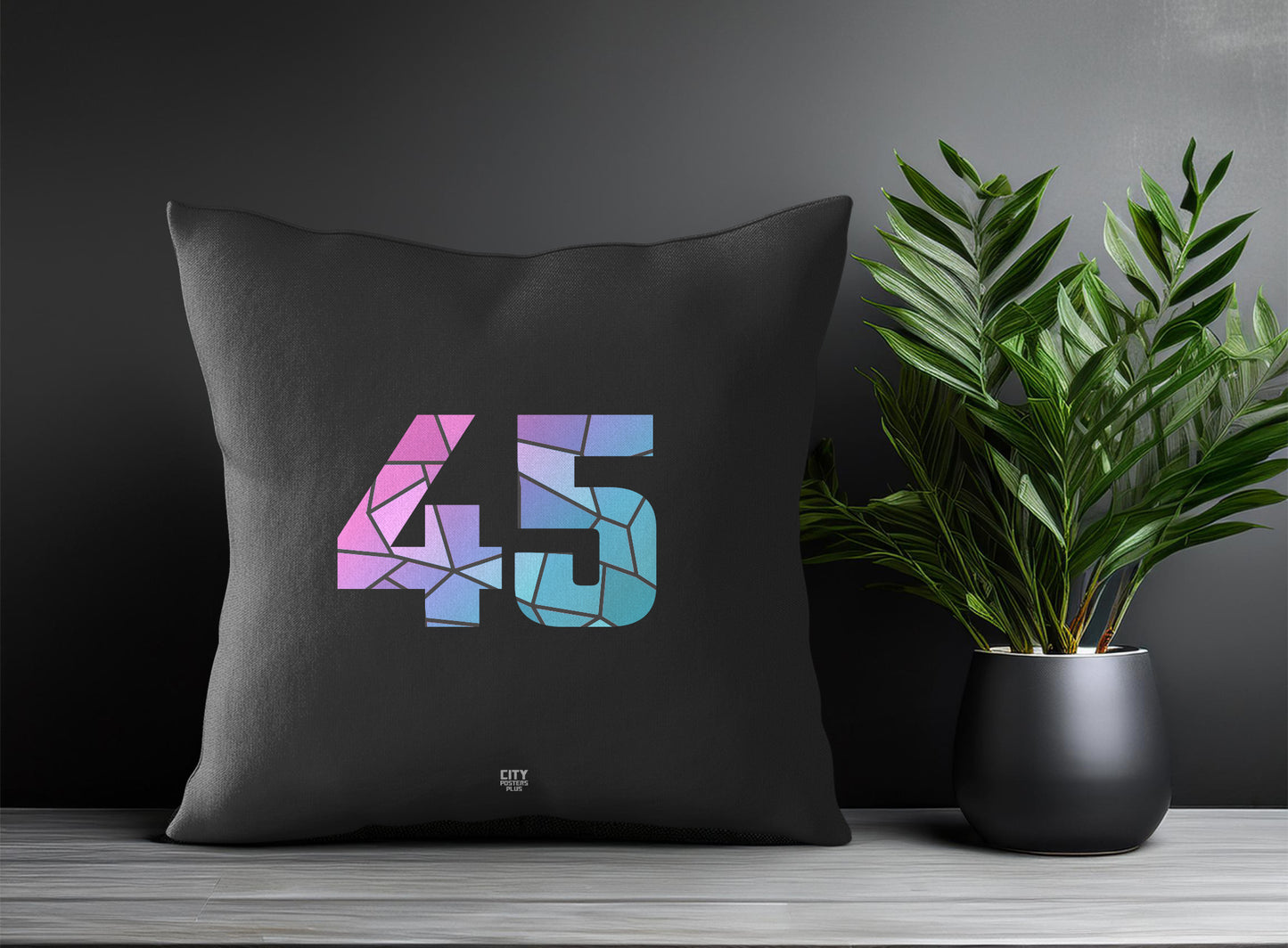 45 Number Square & Rectangle Pillow Cases | Print Deliver Plus by City Posters Plus