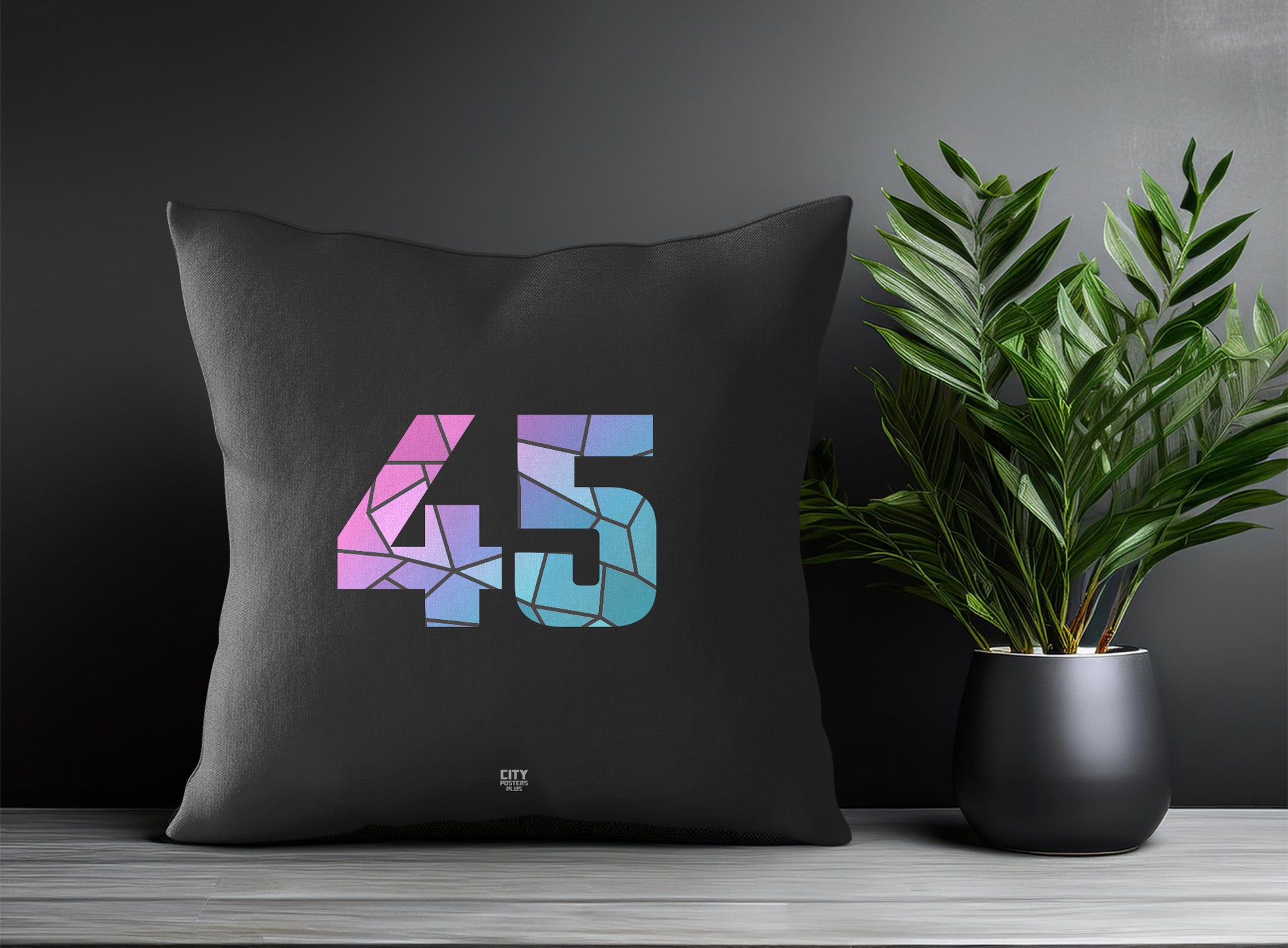 45 Number Square & Rectangle Pillow Cases | Print Deliver Plus by City Posters Plus