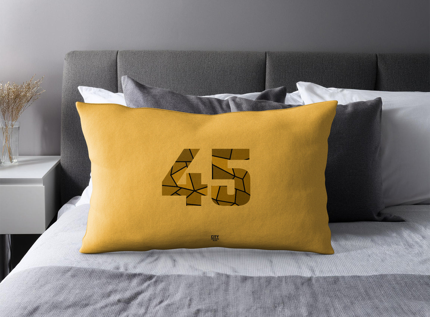 45 Number Square & Rectangle Pillow Cases | Modern Numeric Throw Pillow Covers | Print Deliver Plus by City Posters Plus