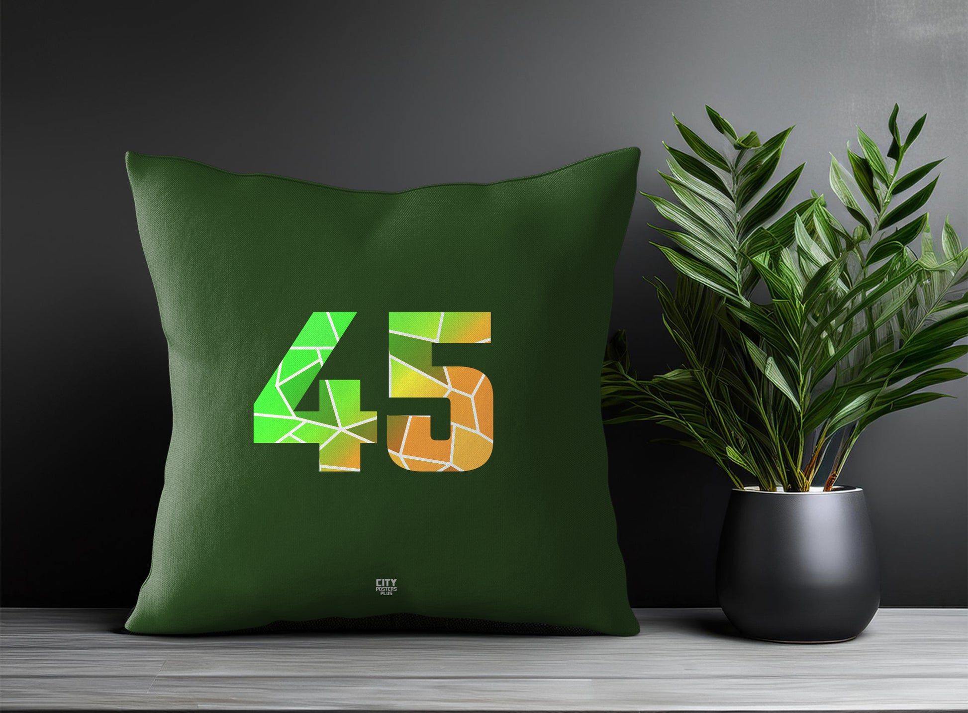 45 Number Square & Rectangle Pillow Cases | Print Deliver Plus by City Posters Plus