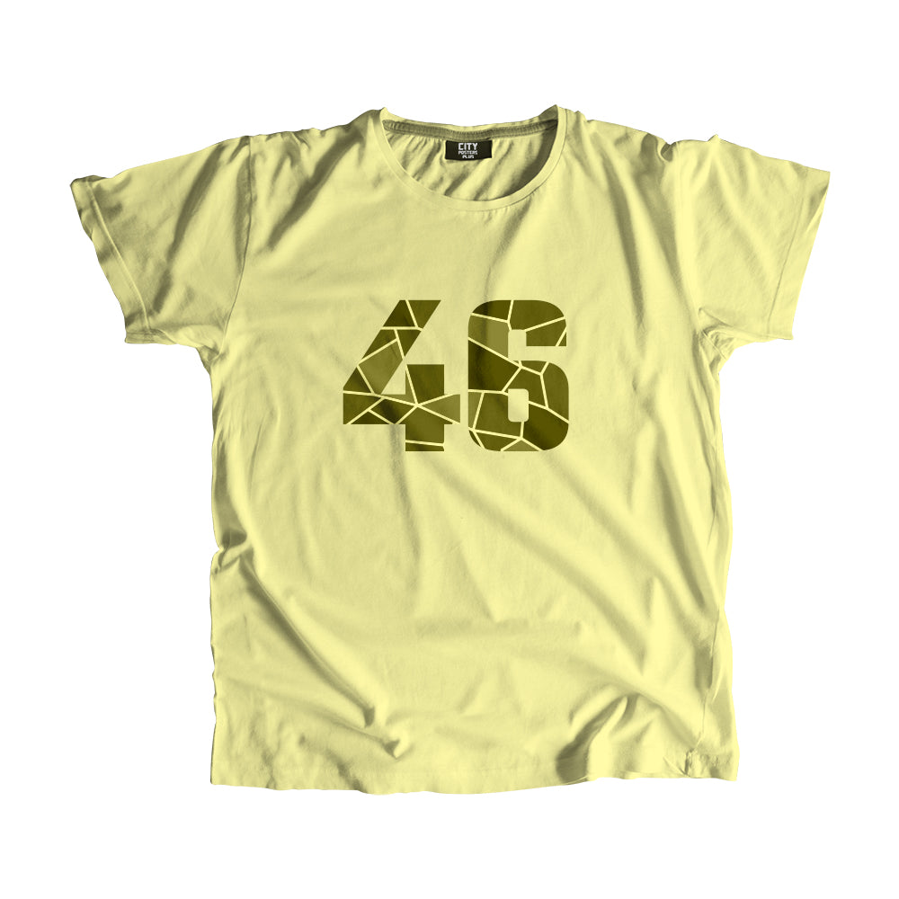 46 Number Men Unisex T-Shirt  (Butter Yellow)| Classic Numeric Graphic Tee
