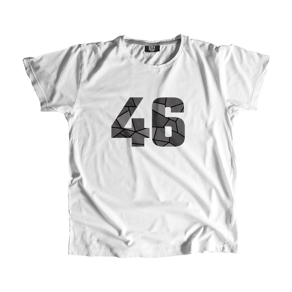 46 Number Men Unisex T-Shirt  (White)| Classic Numeric Graphic Tee
