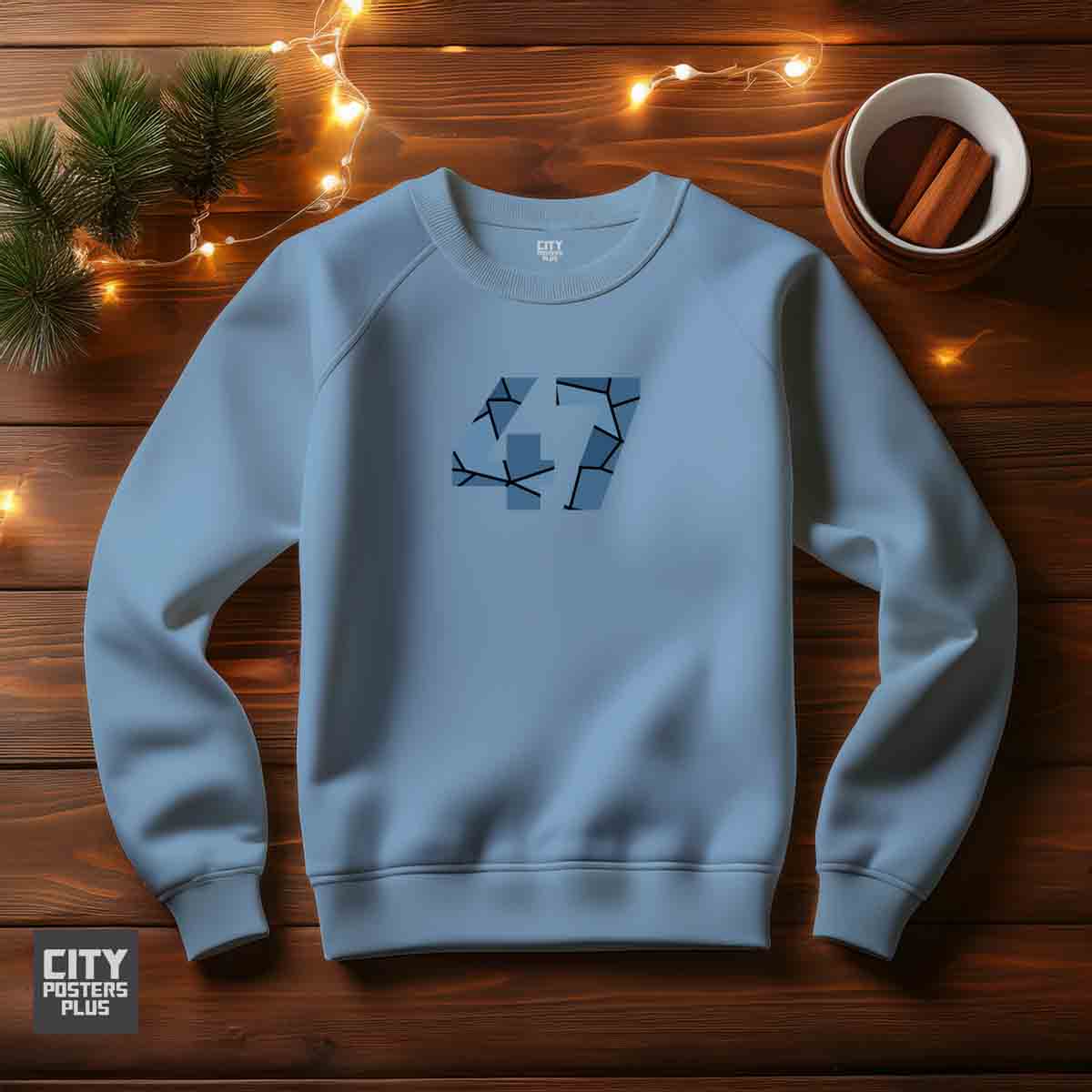 47 Number Unisex Sweatshirt (Baby Blue)  Premium Graphic Crewneck