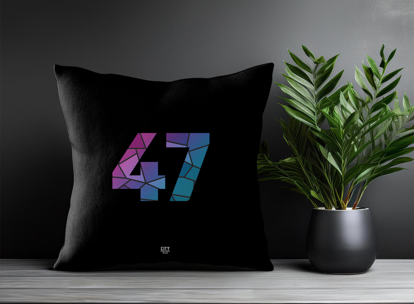 47 Number Square & Rectangle Pillow Cases | Print Deliver Plus by City Posters Plus