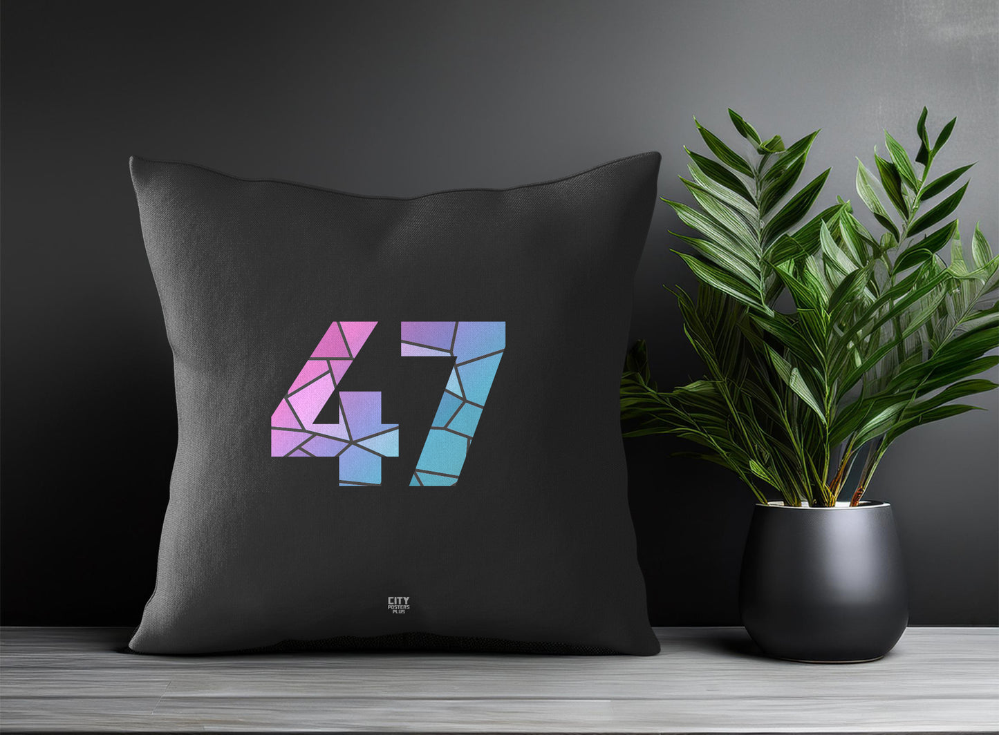 47 Number Square & Rectangle Pillow Cases | Print Deliver Plus by City Posters Plus