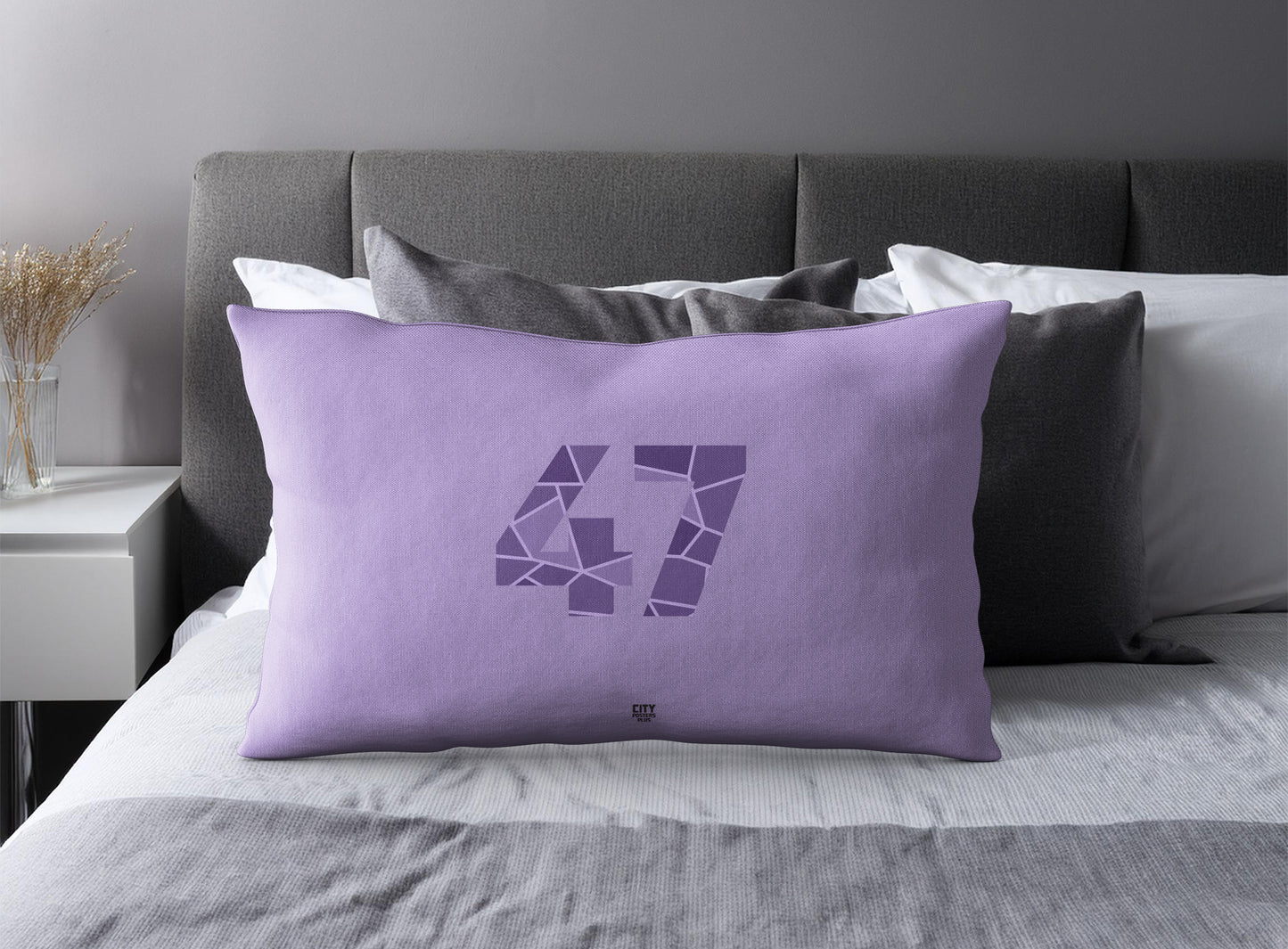 47 Number Square & Rectangle Pillow Cases | Modern Numeric Throw Pillow Covers | Print Deliver Plus by City Posters Plus