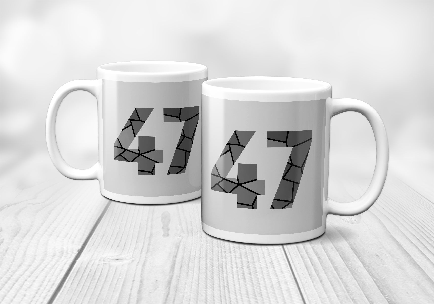 47 Number Mug (Melange Grey)