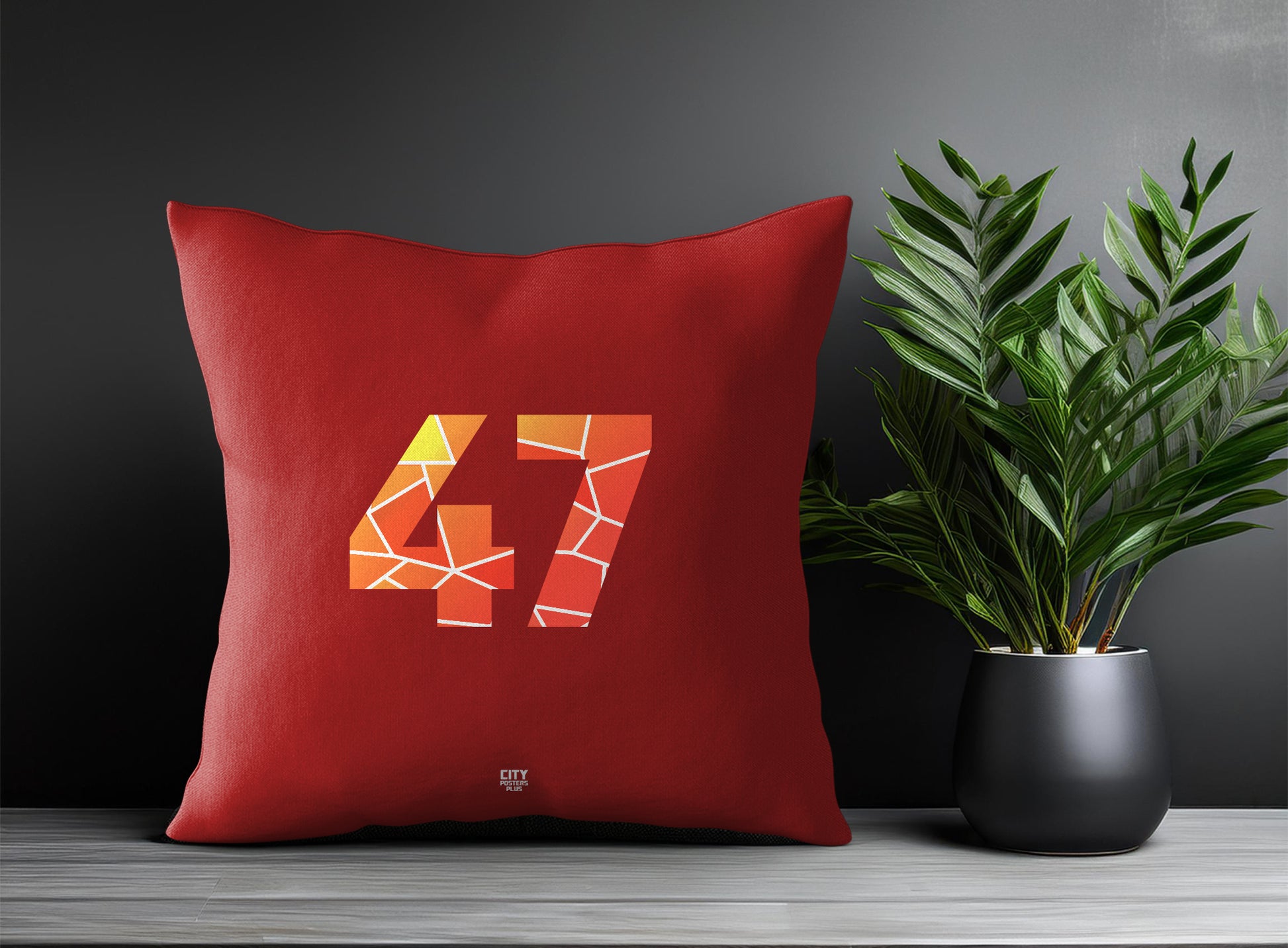 47 Number Square & Rectangle Pillow Cases | Print Deliver Plus by City Posters Plus