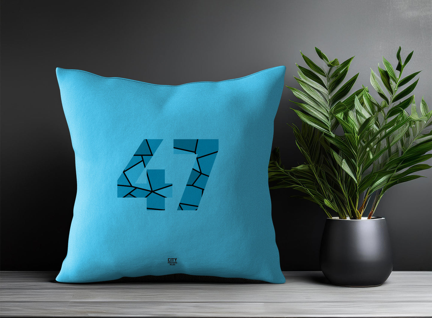 47 Number Square & Rectangle Pillow Cases | Print Deliver Plus by City Posters Plus