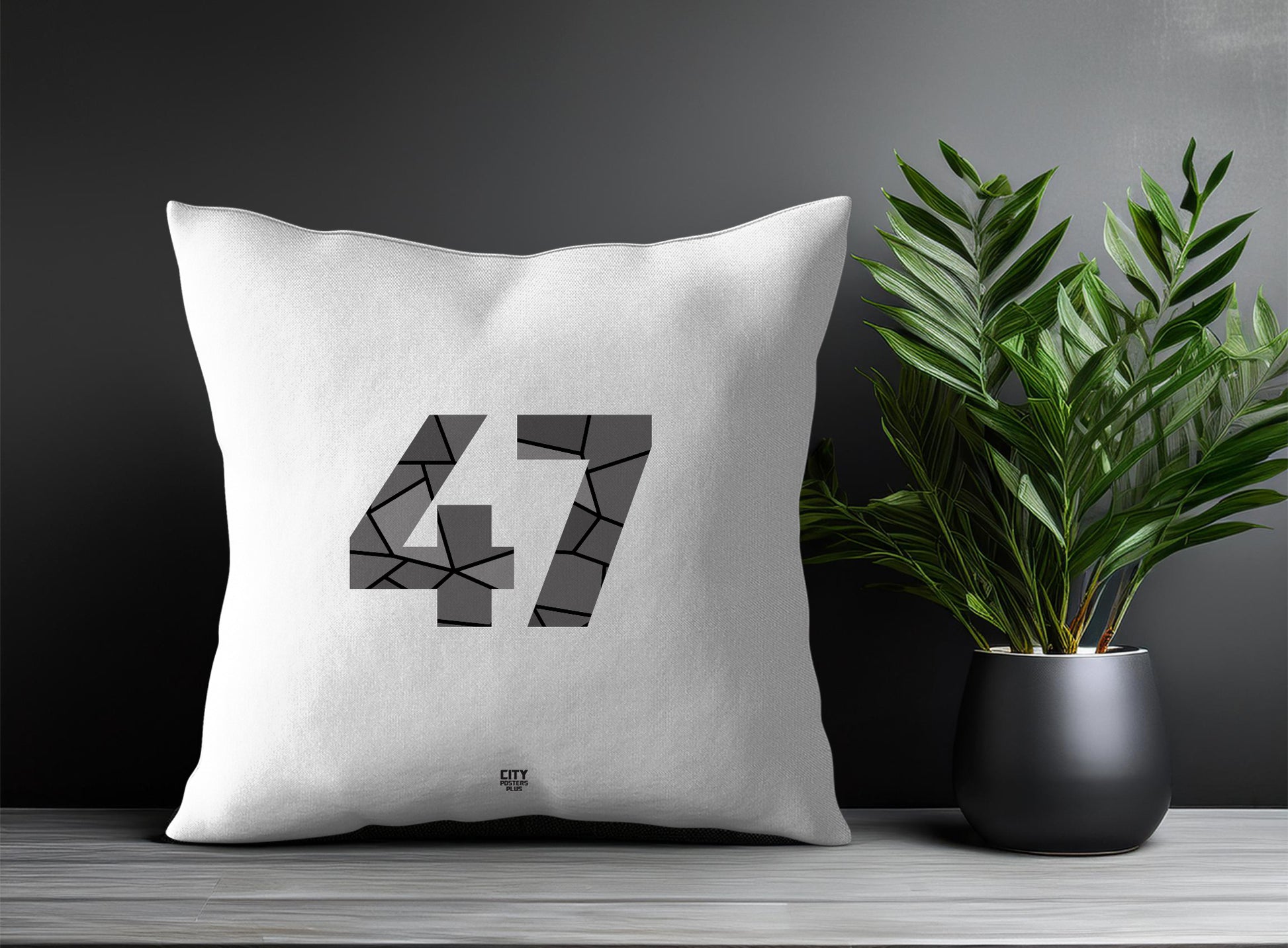 47 Number Square & Rectangle Pillow Cases | Print Deliver Plus by City Posters Plus