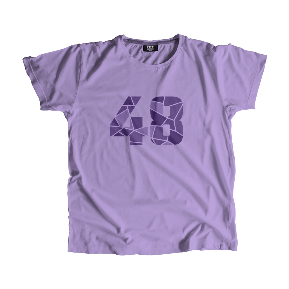 48 Number Men Unisex T-Shirt  (Iris Lavender)| Classic Numeric Graphic Tee