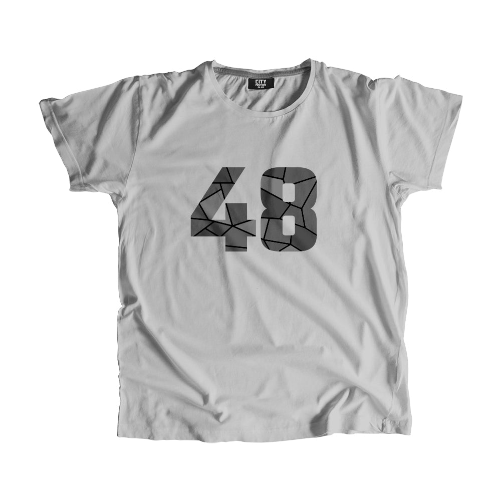 48 Number Men Unisex T-Shirt  (Melange Grey)| Classic Numeric Graphic Tee