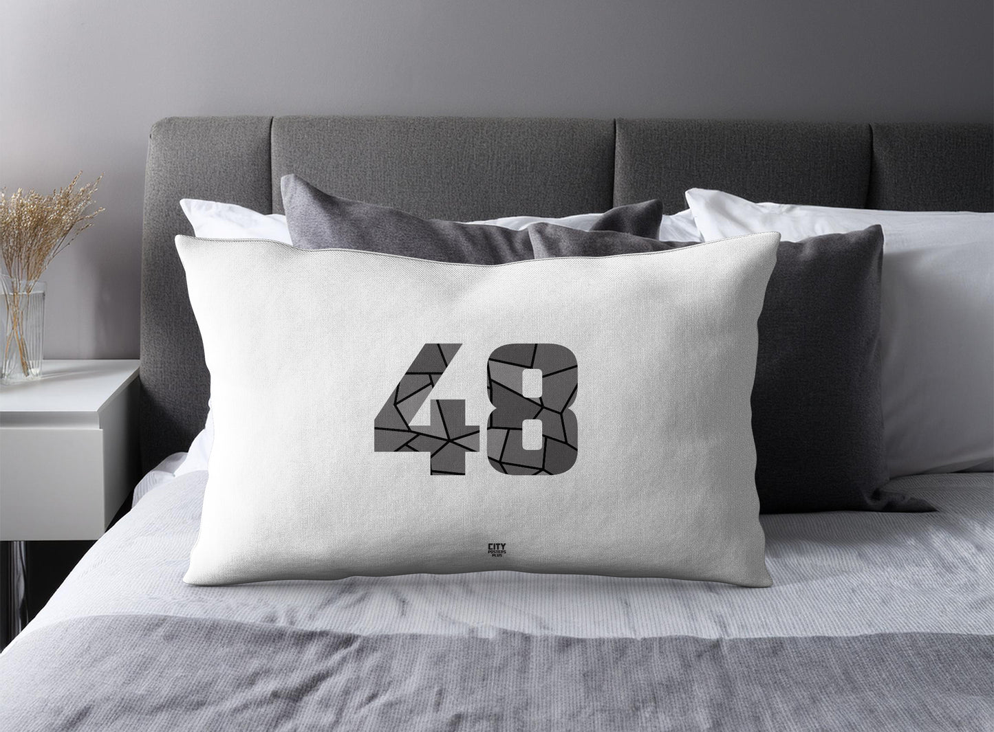 48 Number Square & Rectangle Pillow Cases | Modern Numeric Throw Pillow Covers | Print Deliver Plus by City Posters Plus
