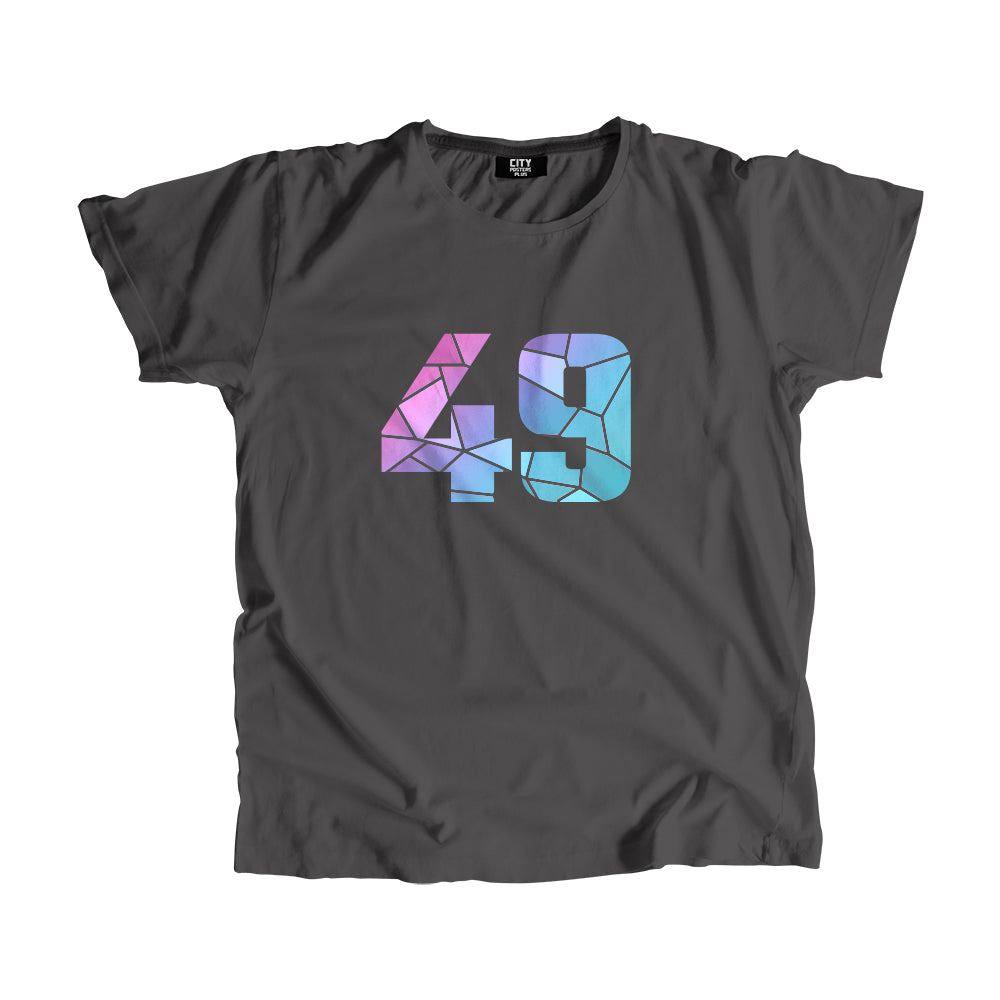 49 Number Men Unisex T-Shirt  (Charcoal Grey)| Classic Numeric Graphic Tee