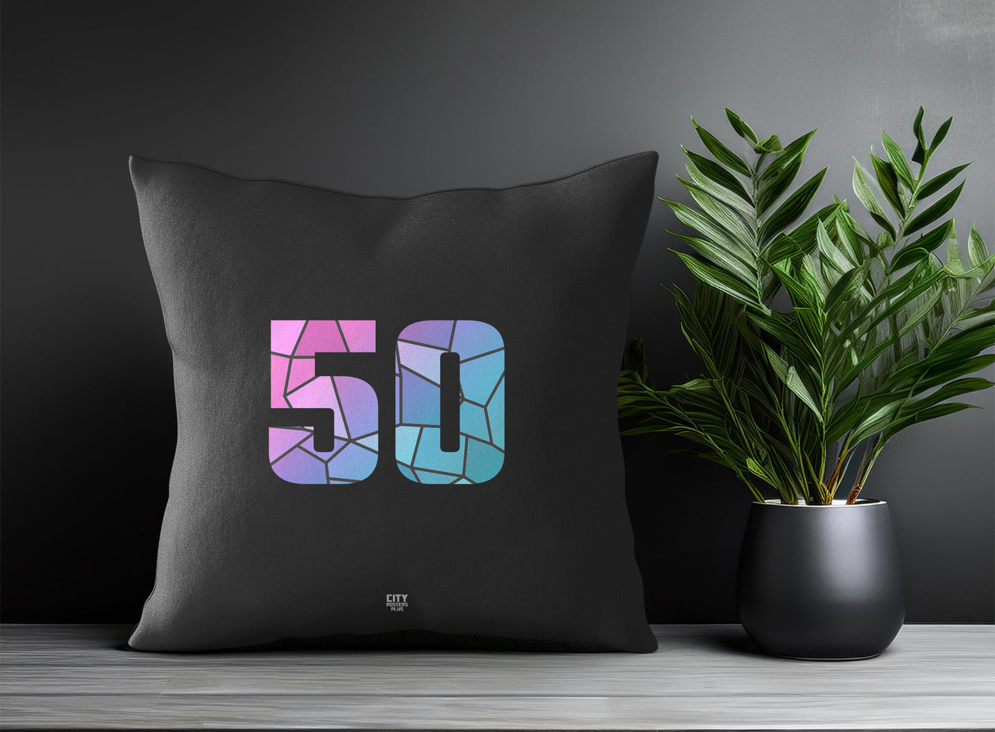 50 Number Square & Rectangle Pillow Cases | Print Deliver Plus by City Posters Plus