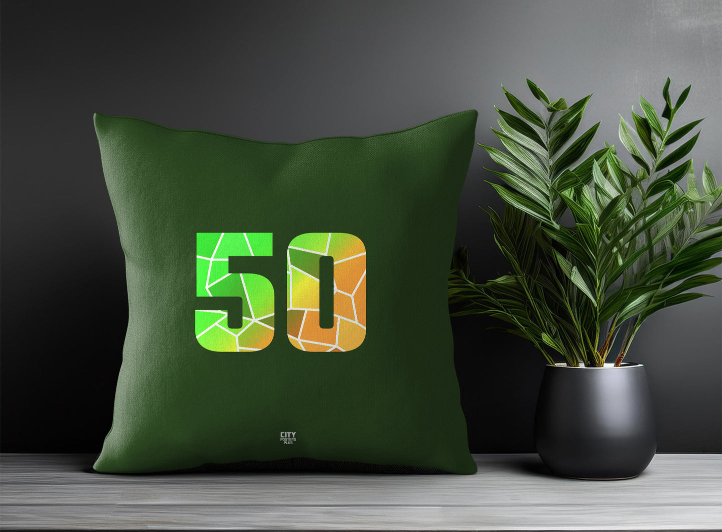50 Number Square & Rectangle Pillow Cases | Print Deliver Plus by City Posters Plus