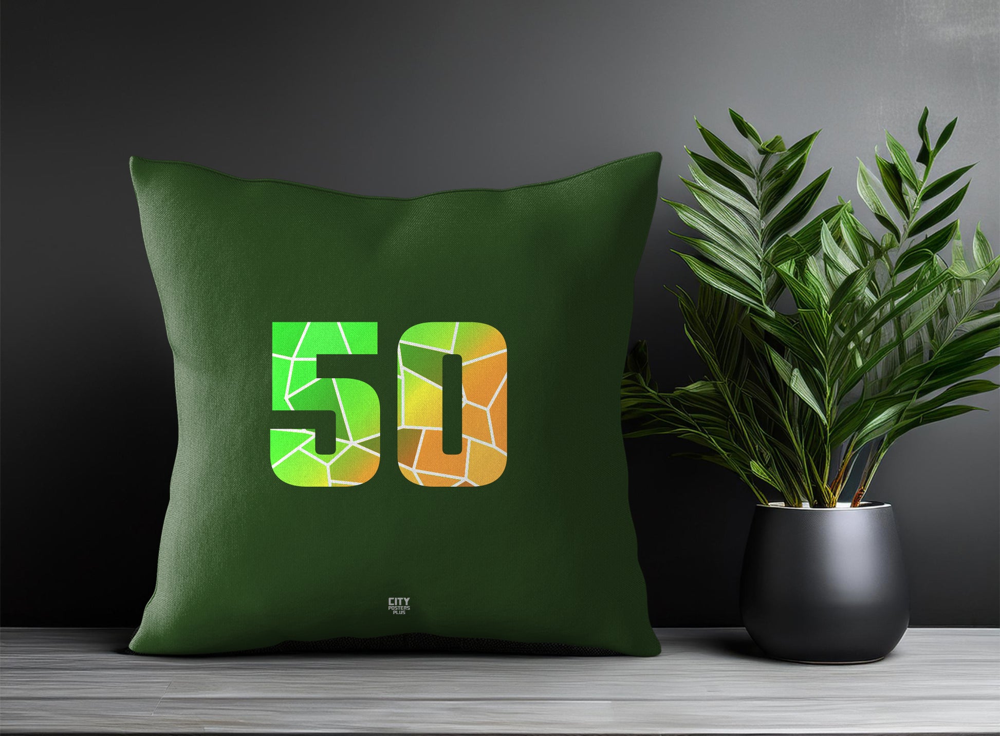 50 Number Square & Rectangle Pillow Cases | Print Deliver Plus by City Posters Plus
