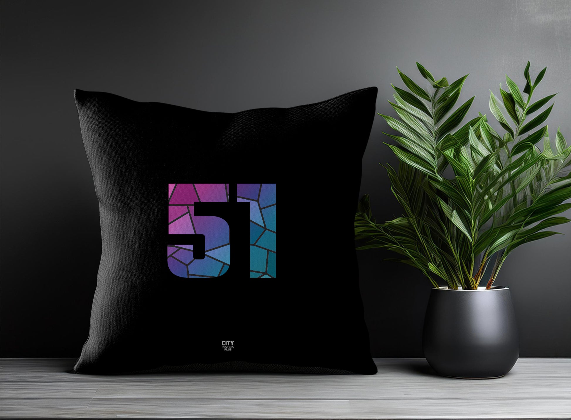 51 Number Square & Rectangle Pillow Cases | Print Deliver Plus by City Posters Plus