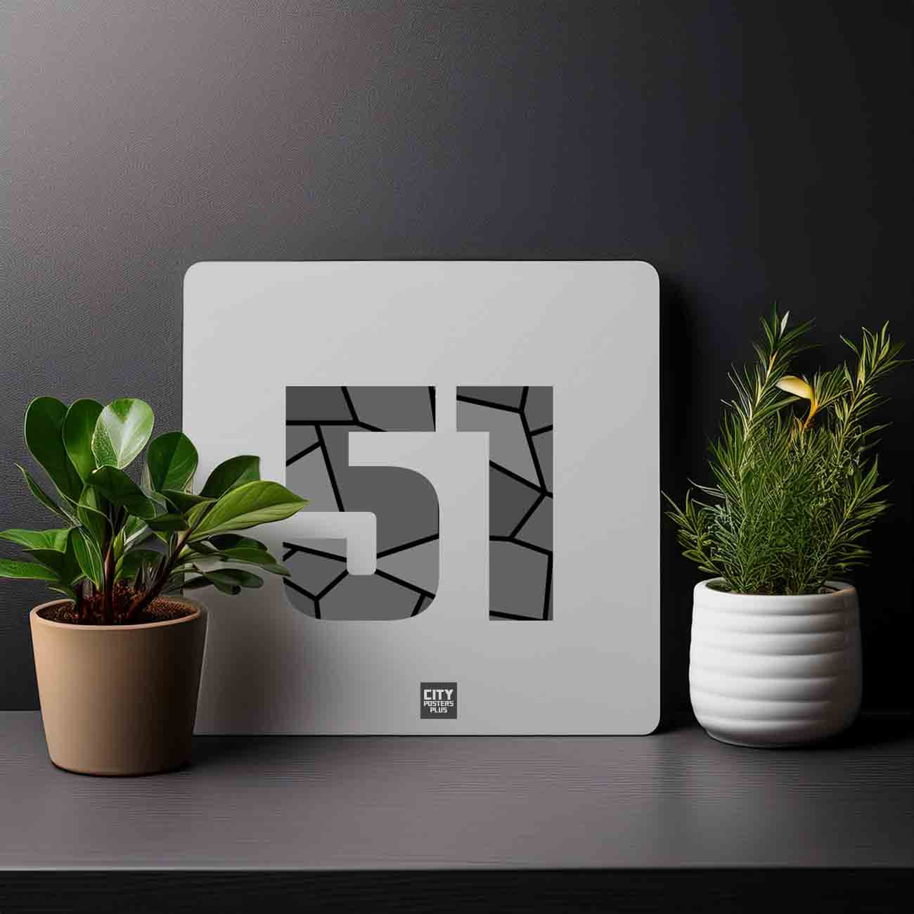 51 Number Mousepad (Melange Grey)