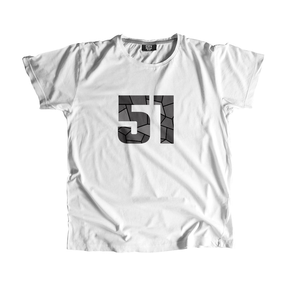 51 Number Men Unisex T-Shirt  (White)| Classic Numeric Graphic Tee