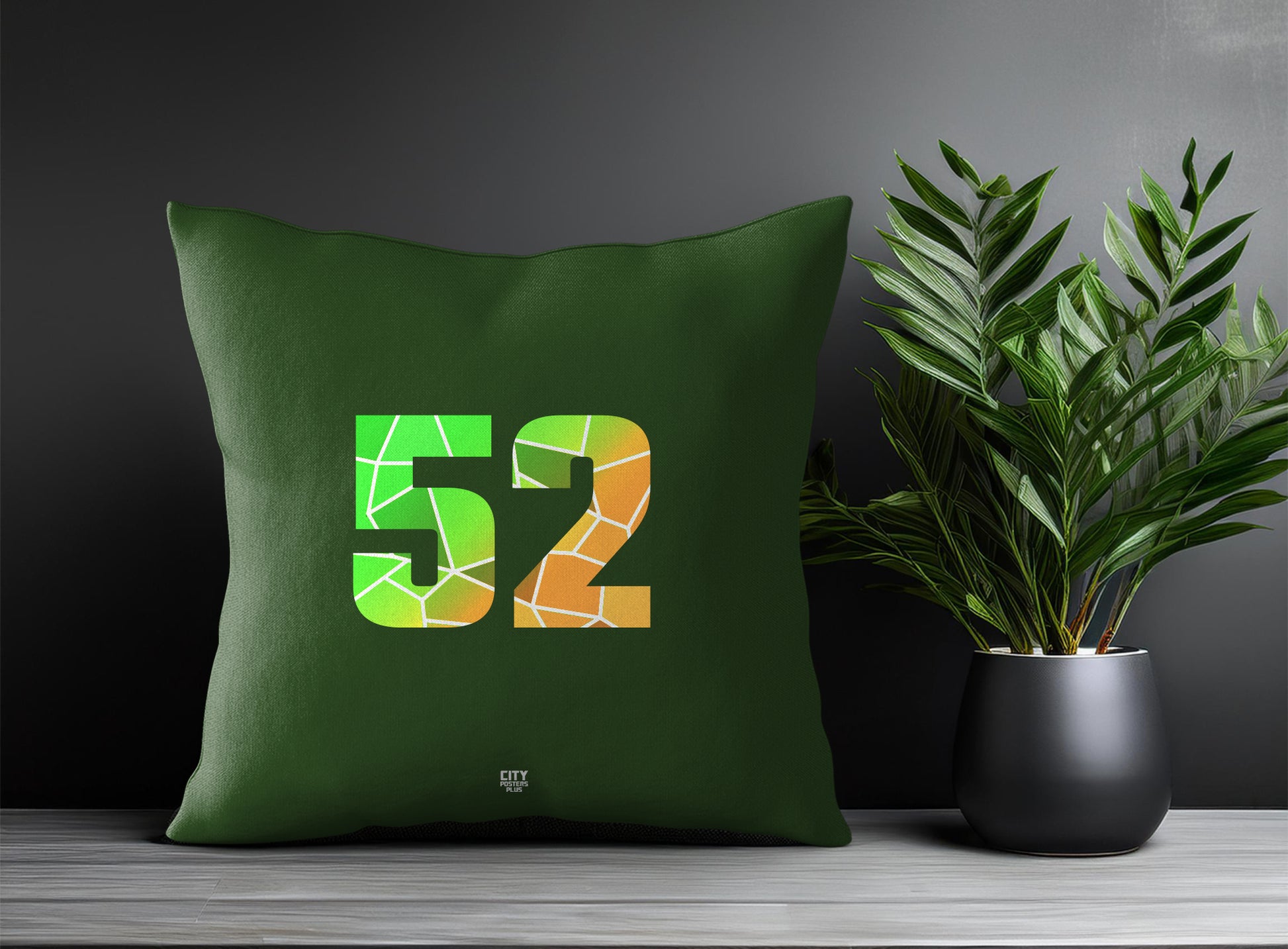 52 Number Square & Rectangle Pillow Cases | Print Deliver Plus by City Posters Plus