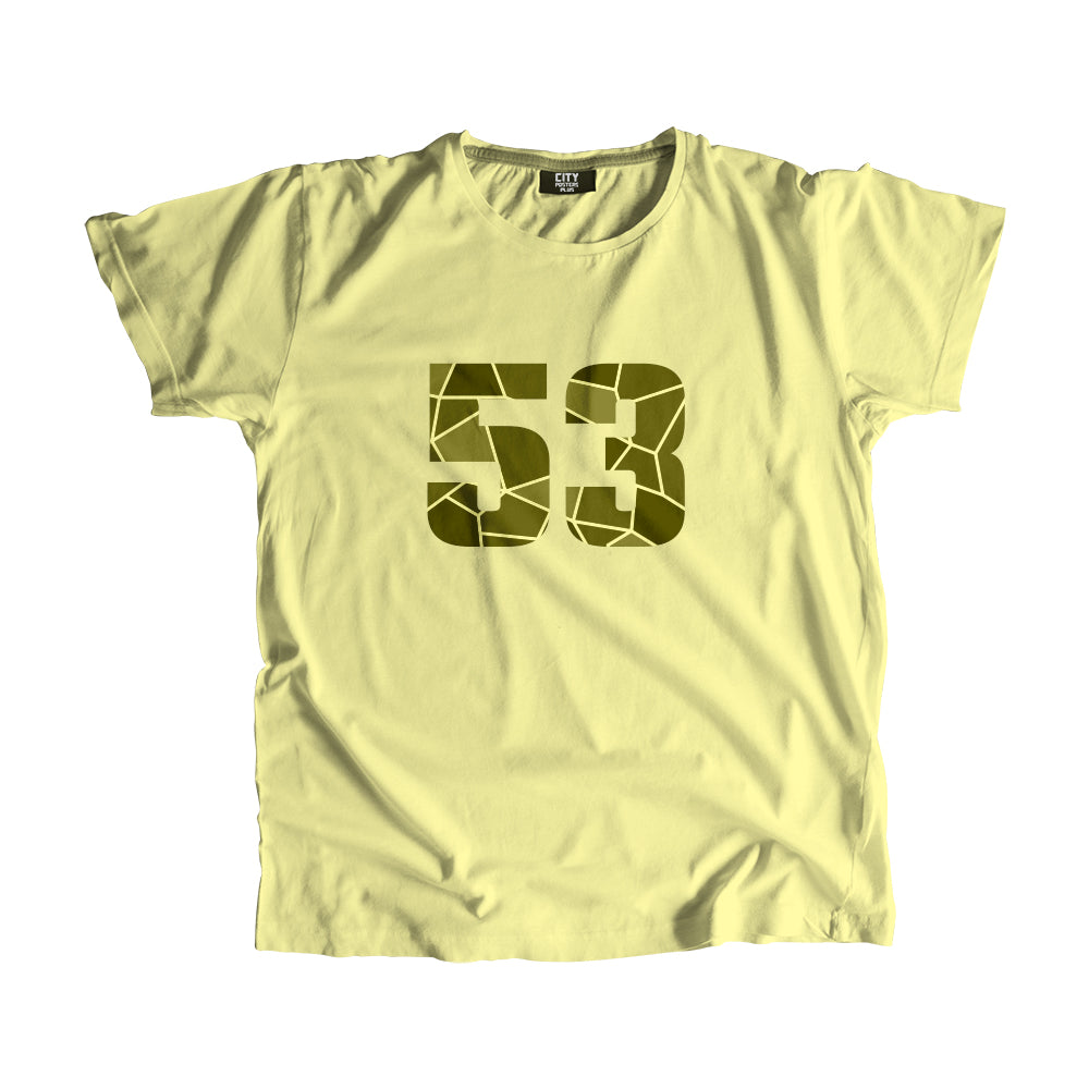 53 Number Men Unisex T-Shirt  (Butter Yellow)| Classic Numeric Graphic Tee