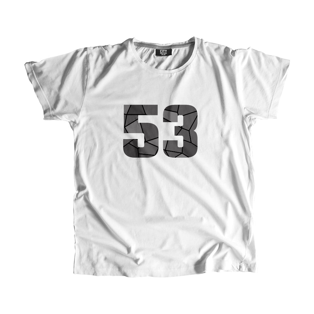53 Number Men Unisex T-Shirt  (White)| Classic Numeric Graphic Tee