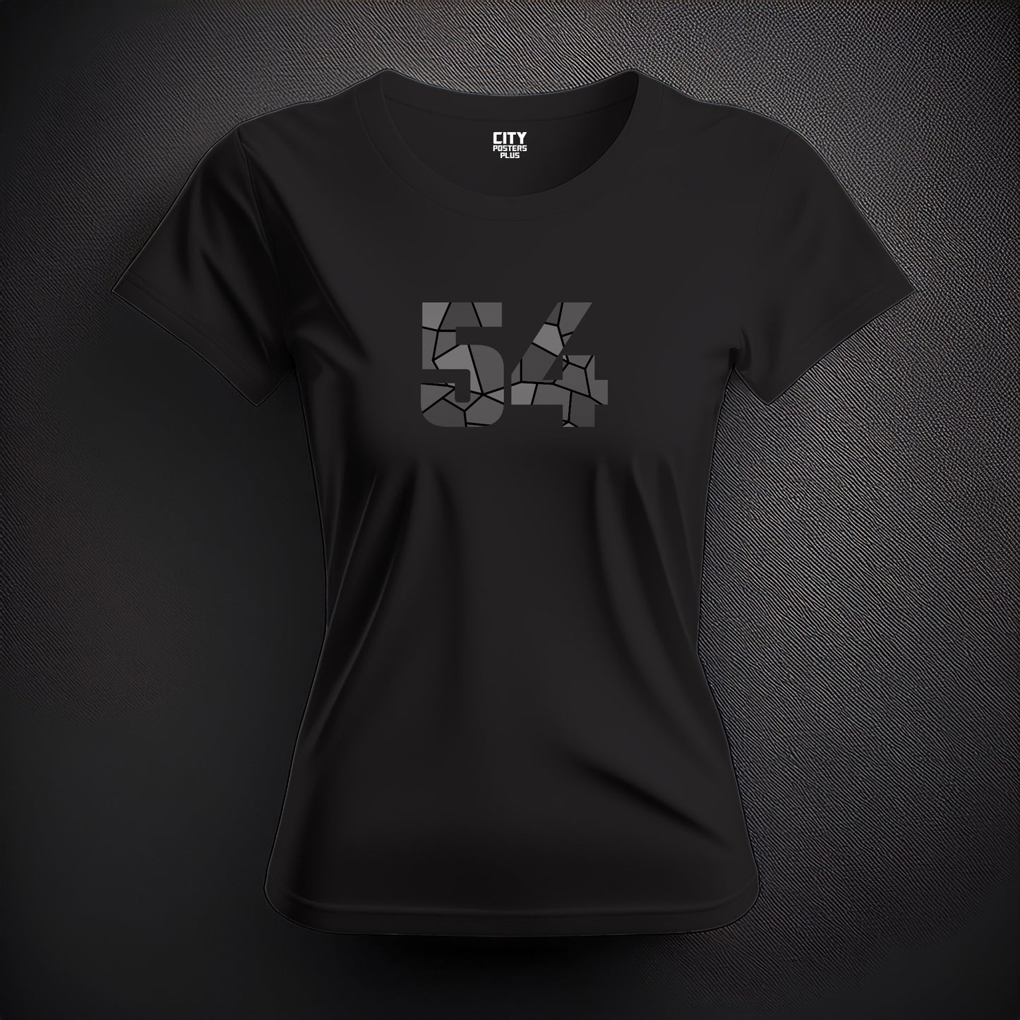 City Posters Plus 54 Number Women T-Shirt (Black) | Stylish Numeric Graphic Tee