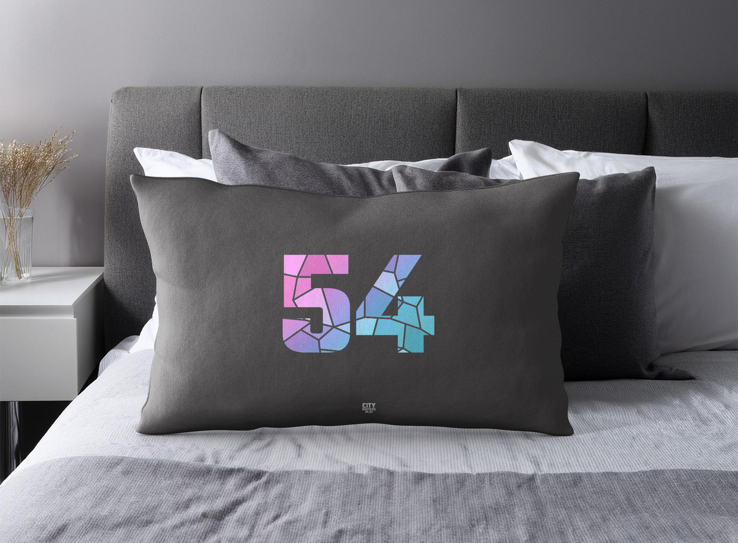 54 Number Square & Rectangle Pillow Cases | Modern Numeric Throw Pillow Covers | Print Deliver Plus by City Posters Plus