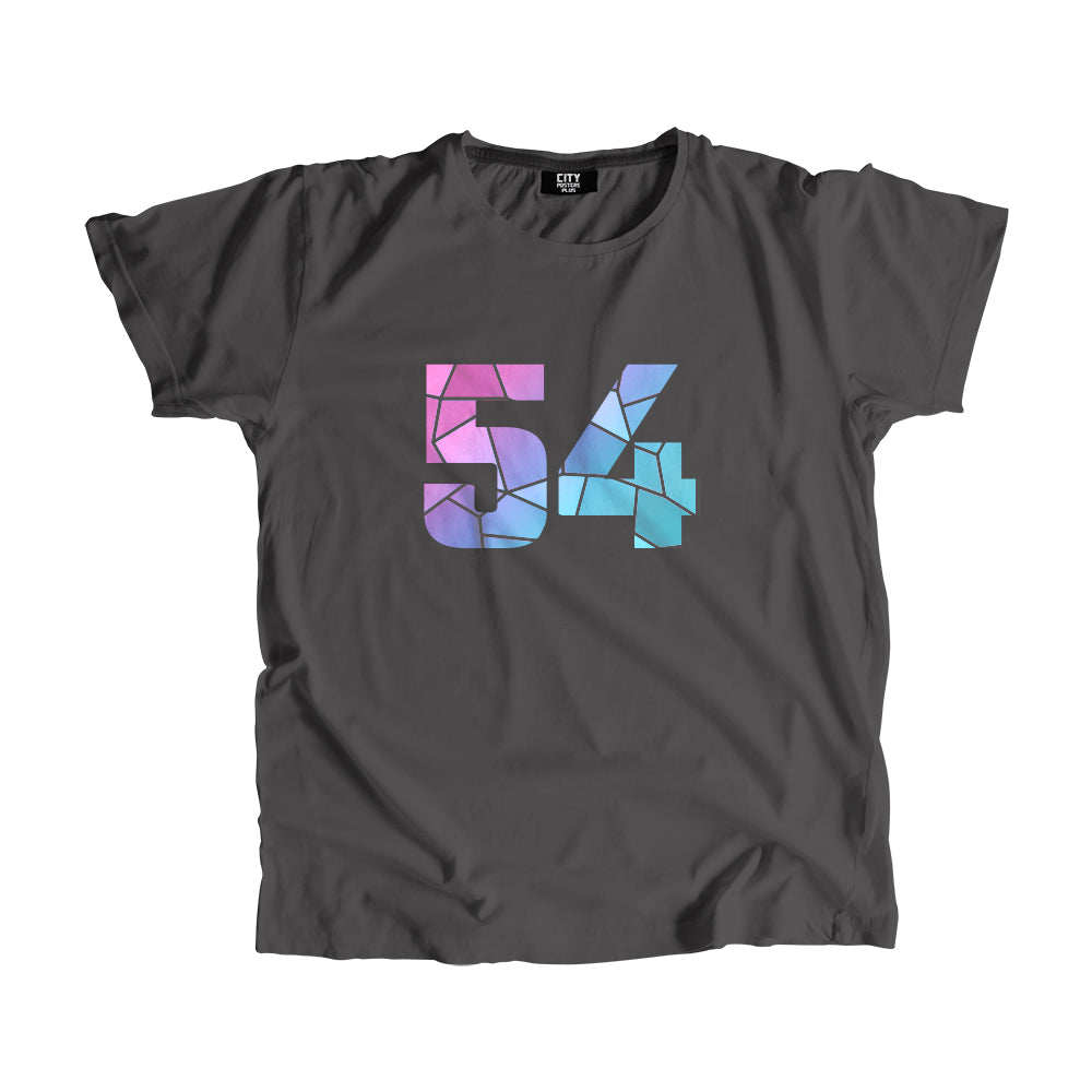 54 Number Men Unisex T-Shirt  (Charcoal Grey)| Classic Numeric Graphic Tee