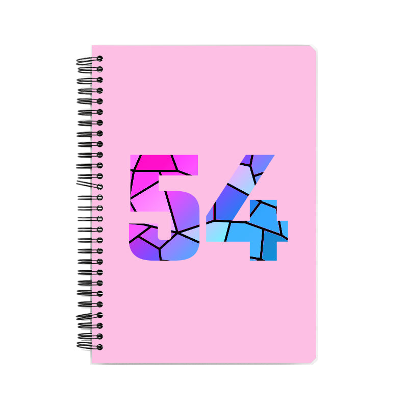 54 Number Notebook (Light Pink)