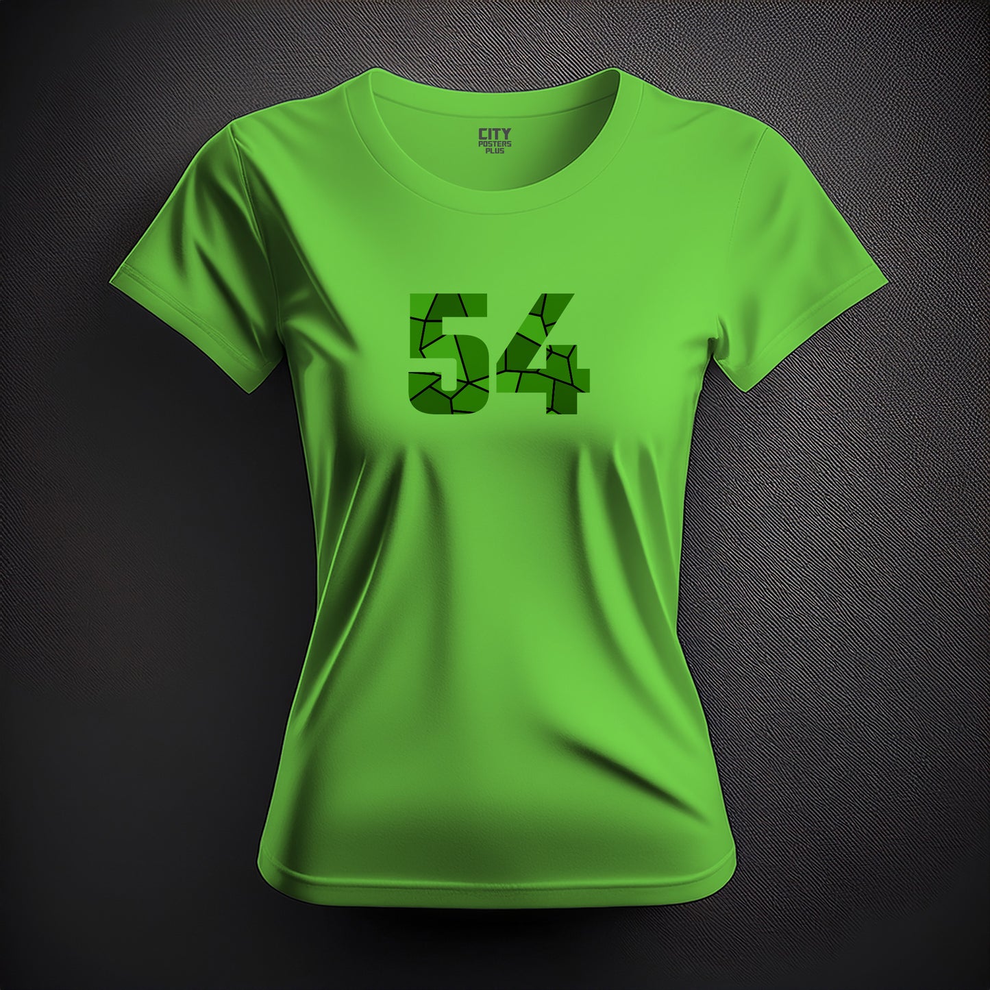 City Posters Plus 54 Number Women T-Shirt (Liril Green) | Stylish Numeric Graphic Tee