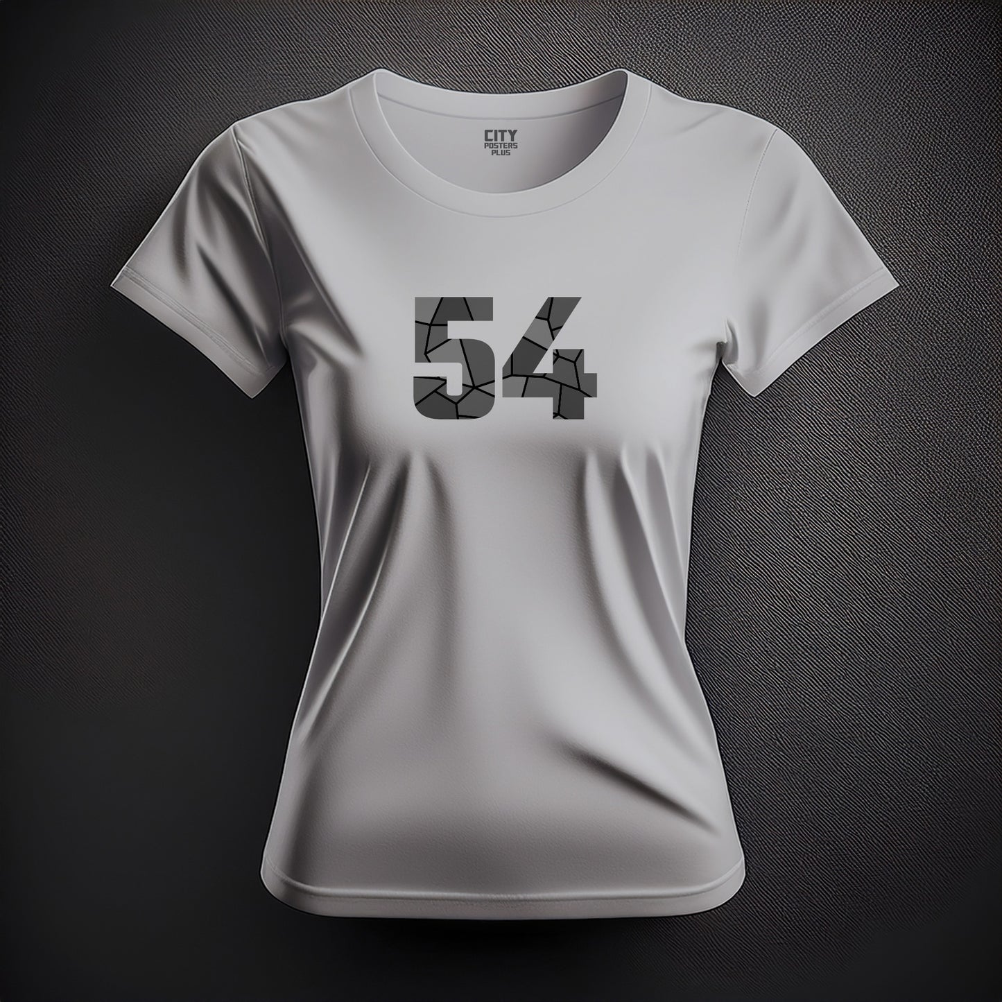 City Posters Plus 54 Number Women T-Shirt (Melange Grey) | Stylish Numeric Graphic Tee