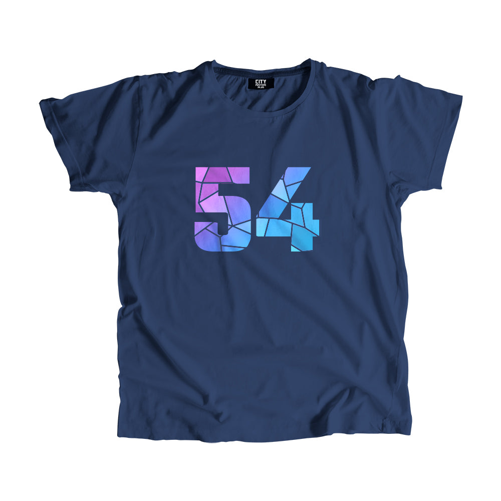 54 Number Men Unisex T-Shirt  (Navy Blue)| Classic Numeric Graphic Tee