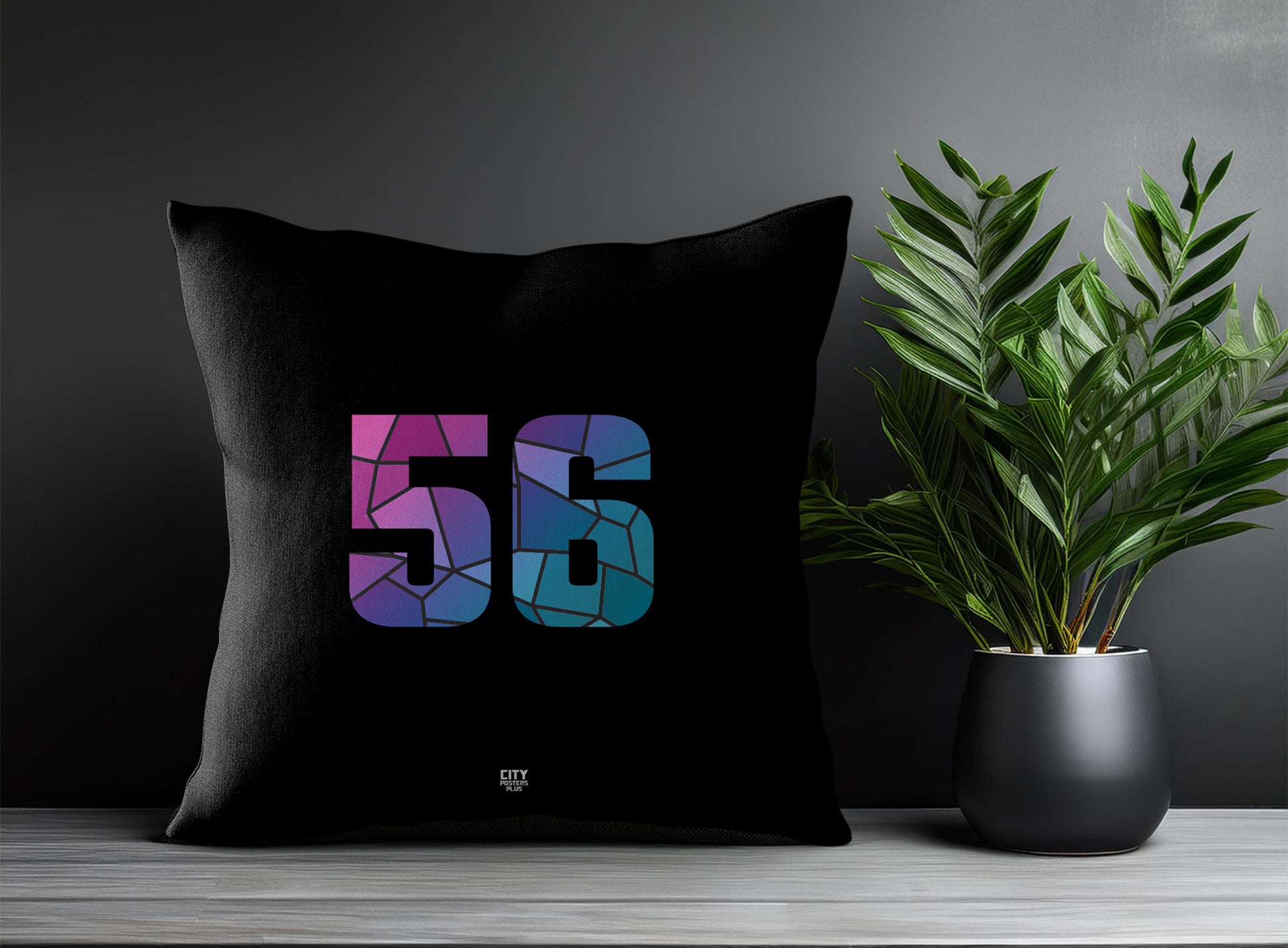 56 Number Square & Rectangle Pillow Cases | Print Deliver Plus by City Posters Plus