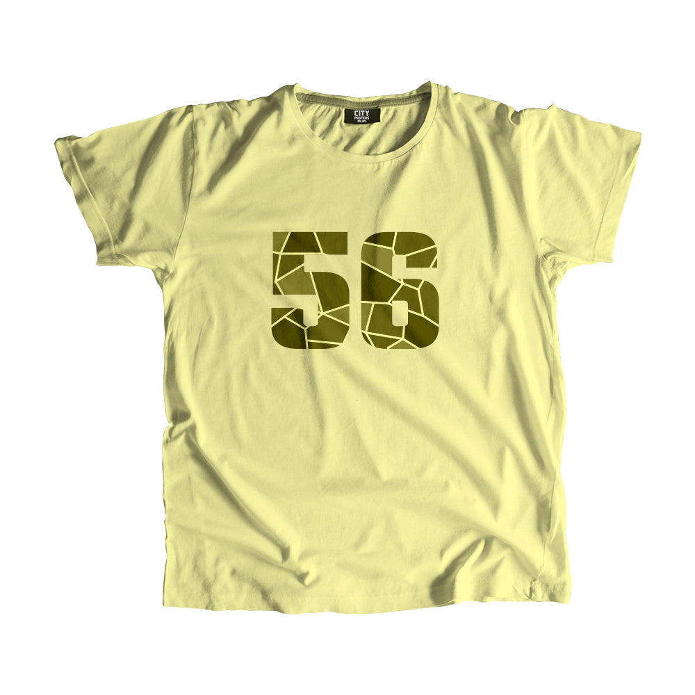 56 Number Men Unisex T-Shirt  (Butter Yellow)| Classic Numeric Graphic Tee