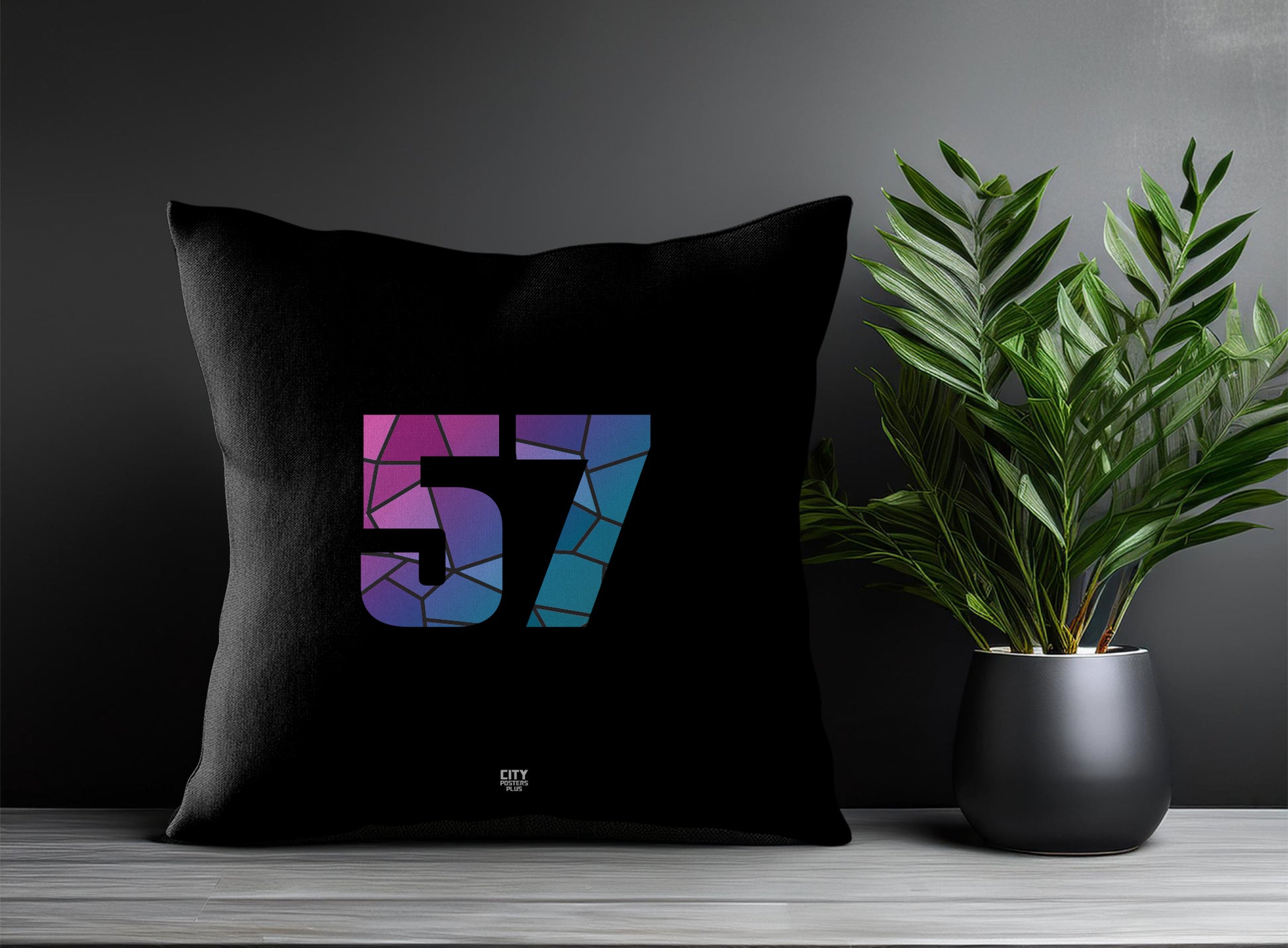 57 Number Square & Rectangle Pillow Cases | Print Deliver Plus by City Posters Plus