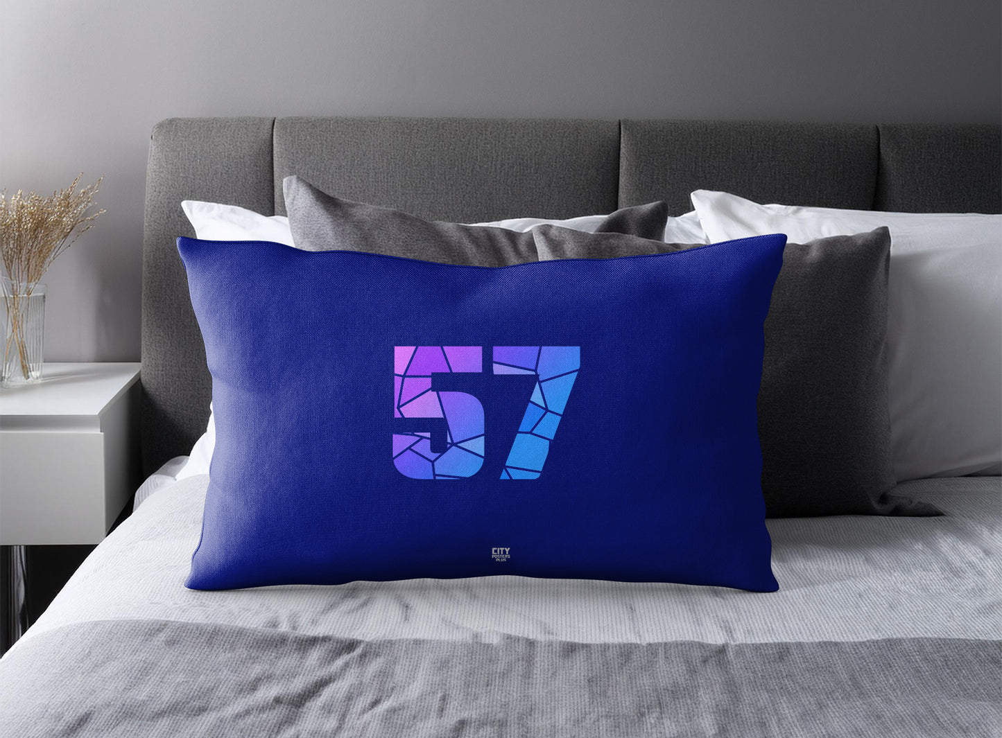57 Number Square & Rectangle Pillow Cases | Modern Numeric Throw Pillow Covers | Print Deliver Plus by City Posters Plus