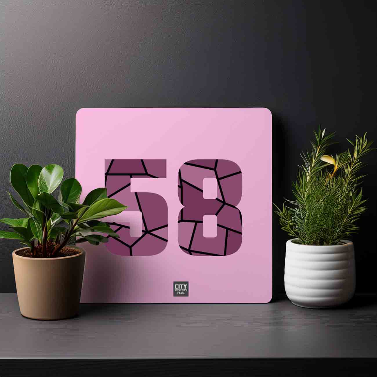 58 Number Mousepad (Light Pink)